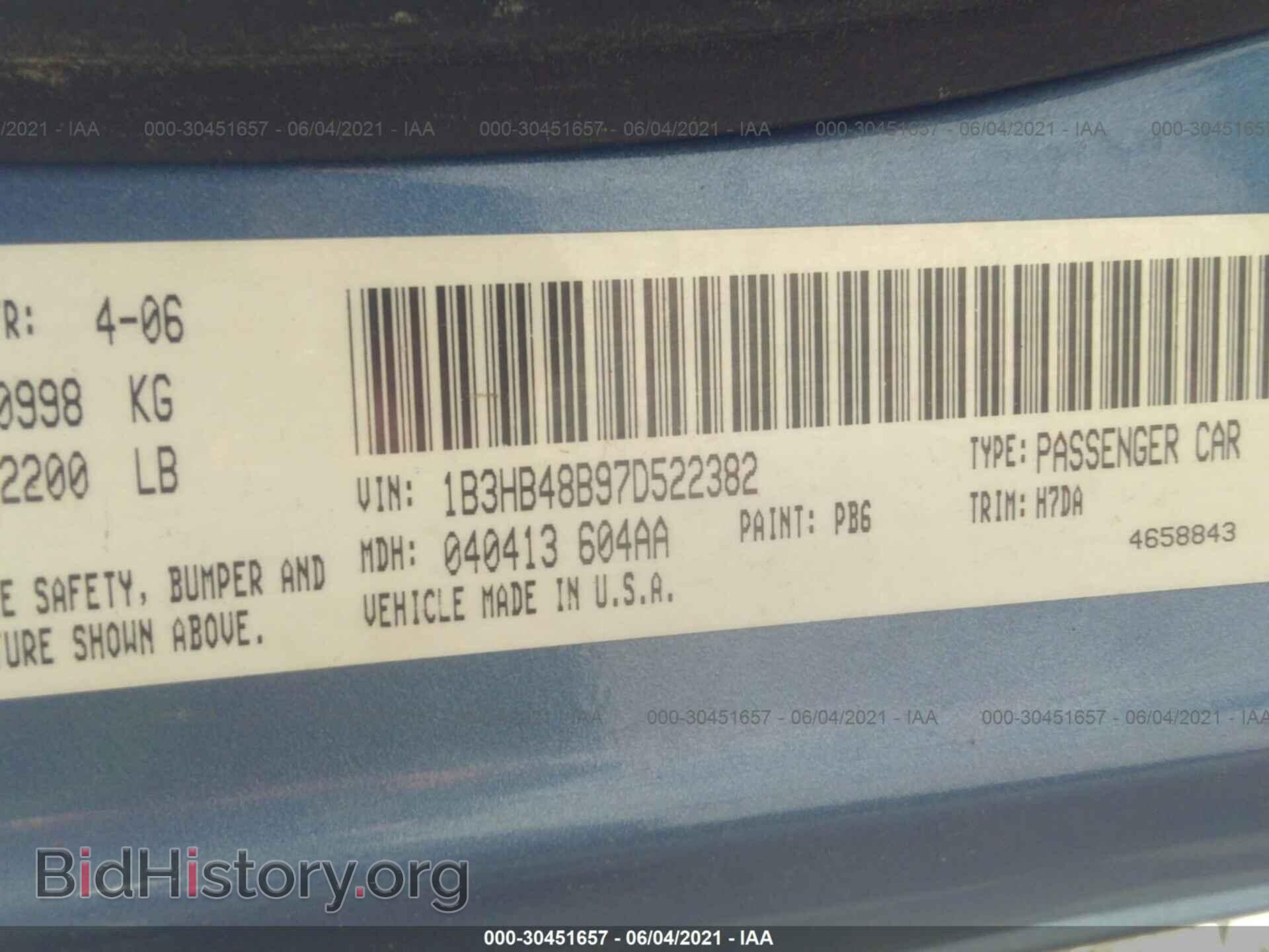 2007 DODGE CALIBER - VIN: 1B3HB48B97D522382 - Photo 9