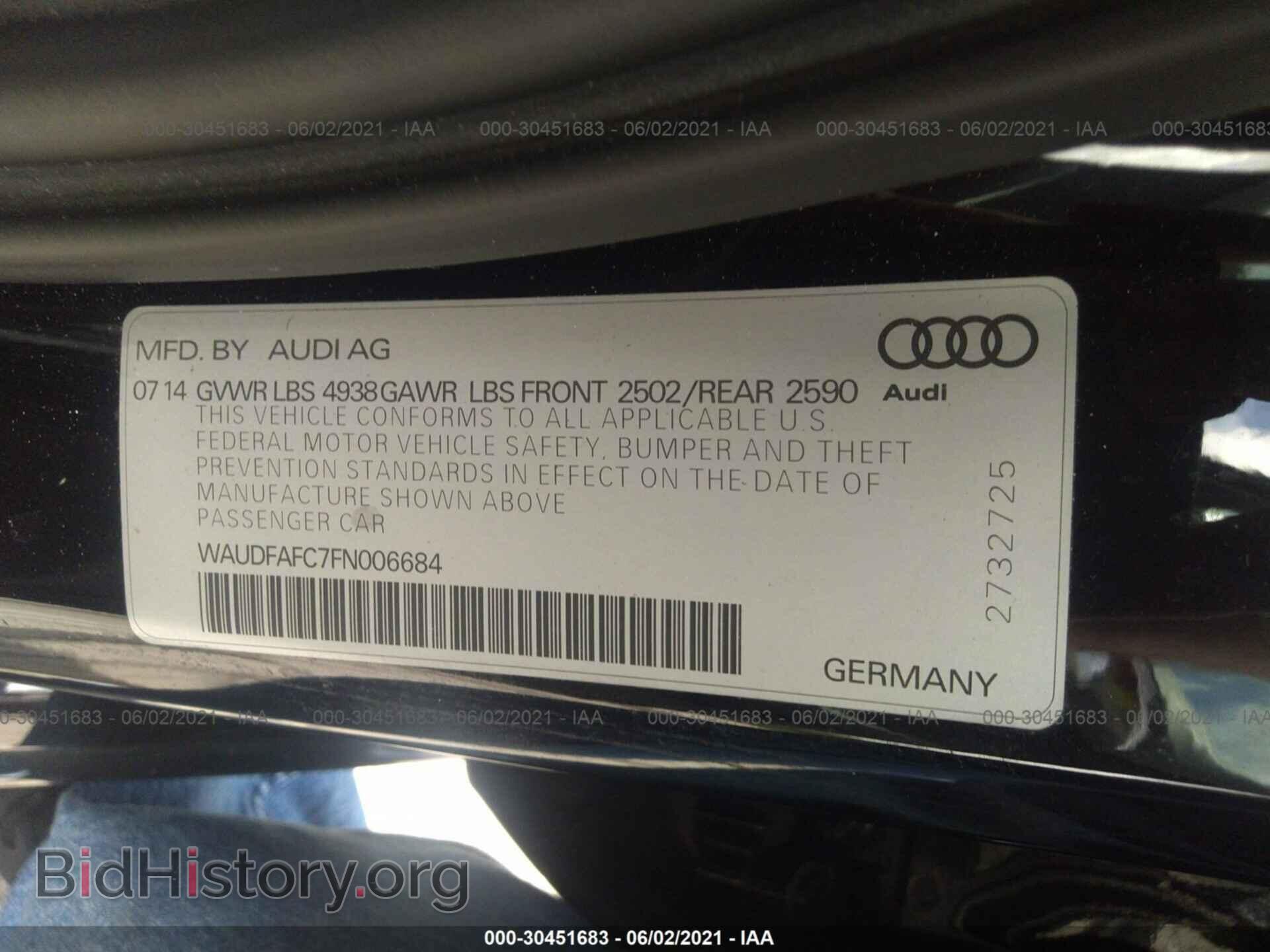 2015 AUDI A6 - VIN: WAUDFAFC7FN006684 - Фото 9