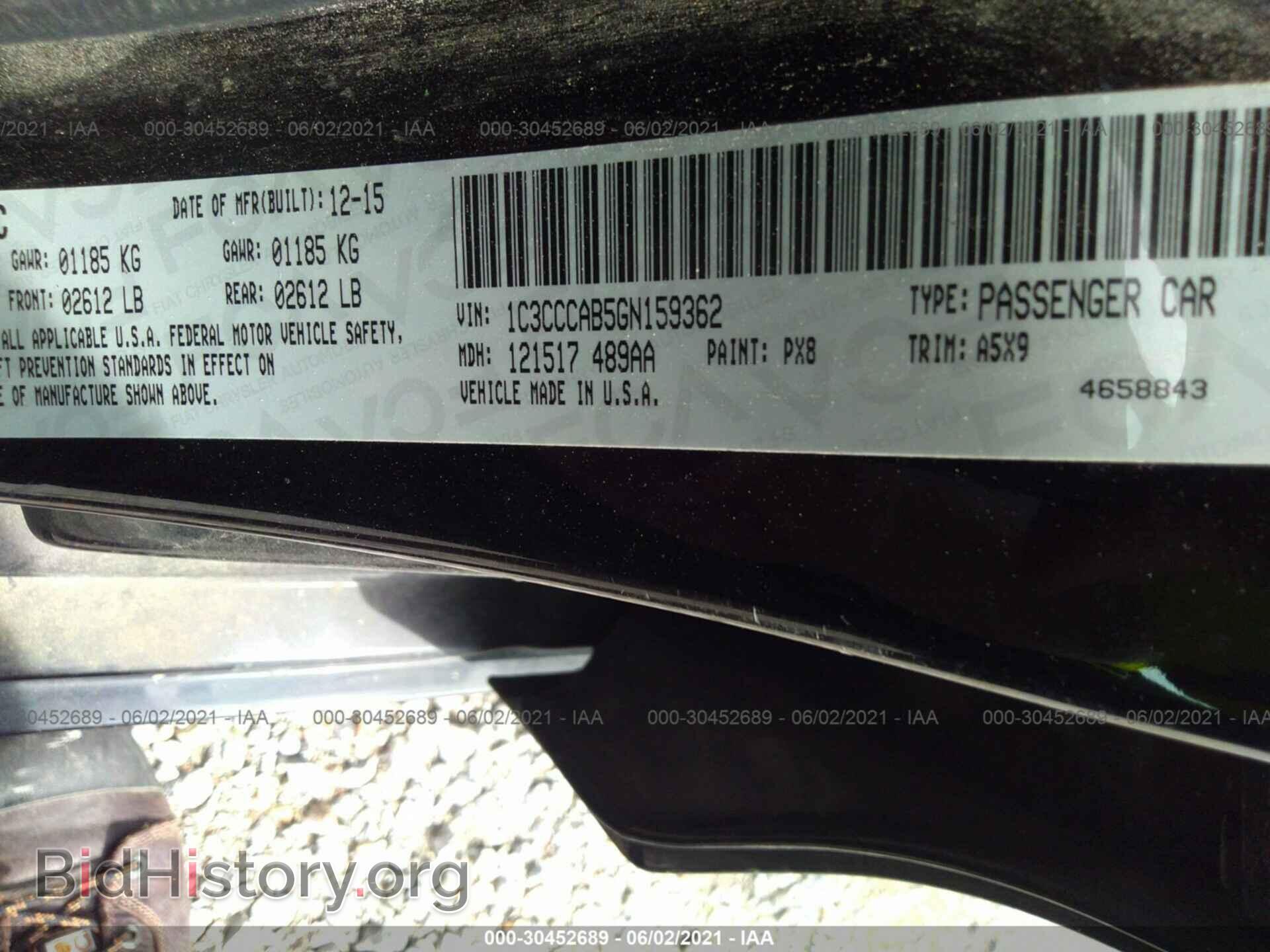 2016 CHRYSLER 200 - VIN: 1C3CCCAB5GN159362 - Фото 9