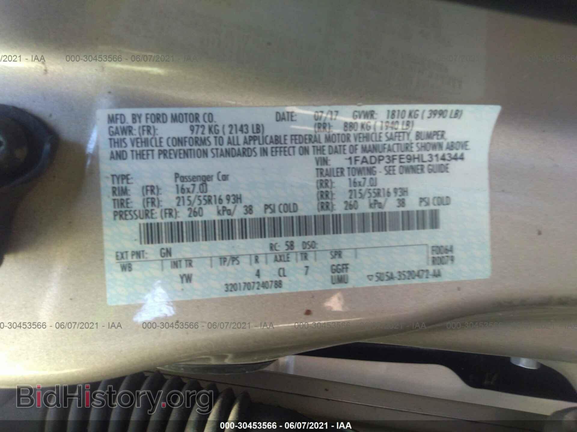 2017 FORD FOCUS - VIN: 1FADP3FE9HL314344 - Фото 9