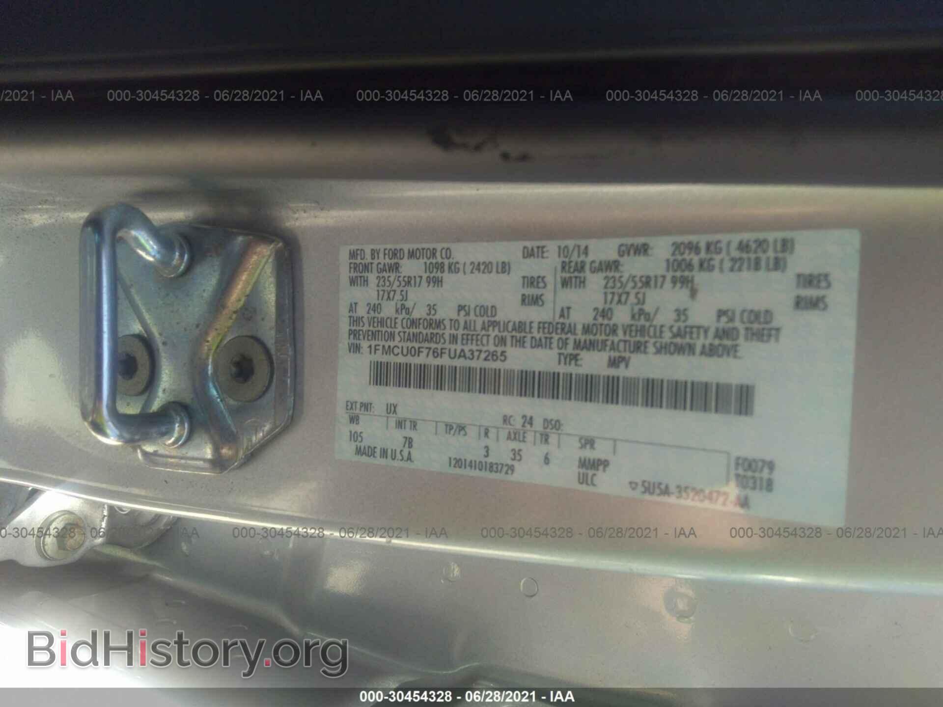 2015 FORD ESCAPE - VIN: 1FMCU0F76FUA37265 - Photo 9