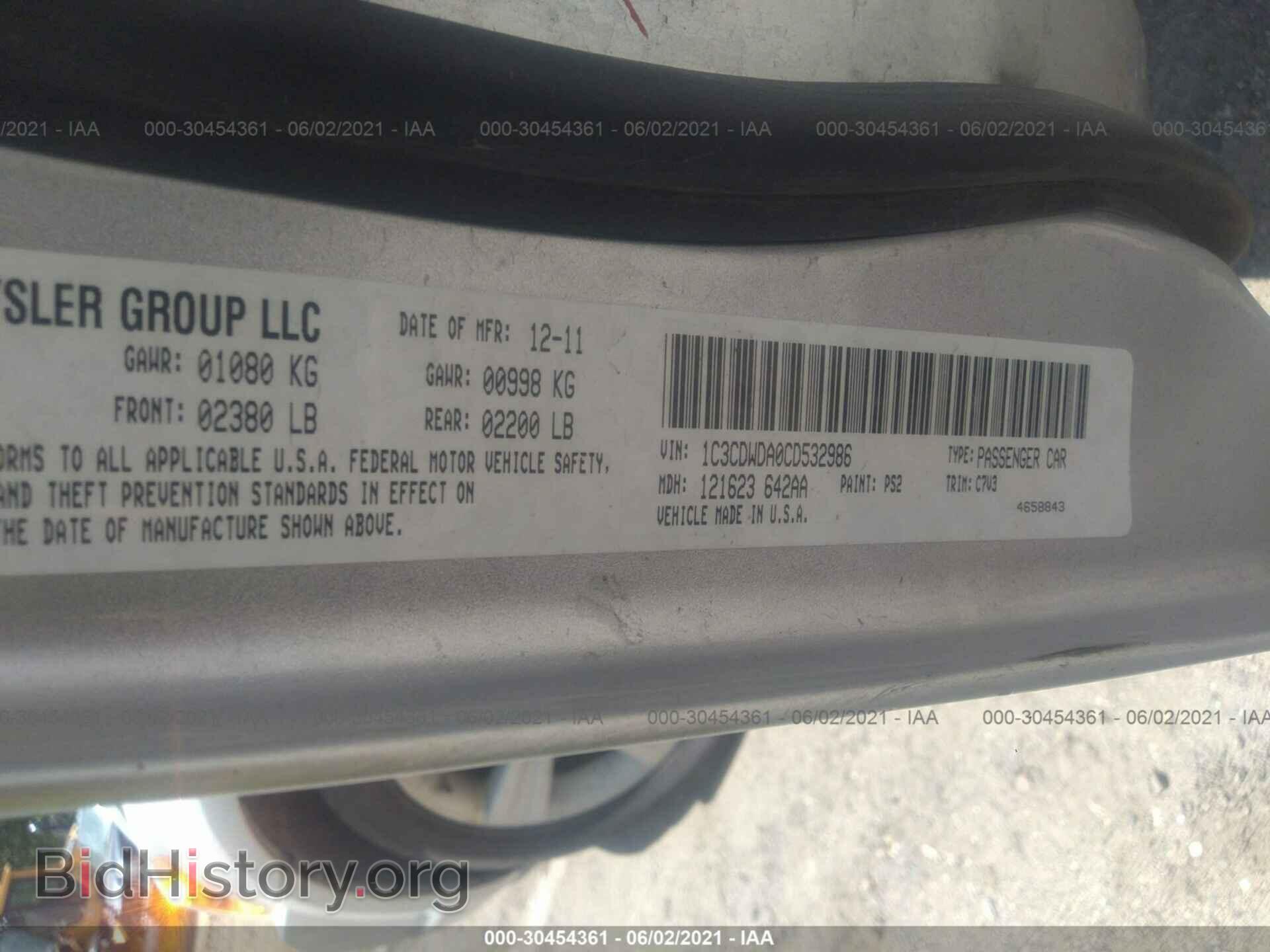 2012 DODGE CALIBER - VIN: 1C3CDWDA0CD532986 - Фото 9