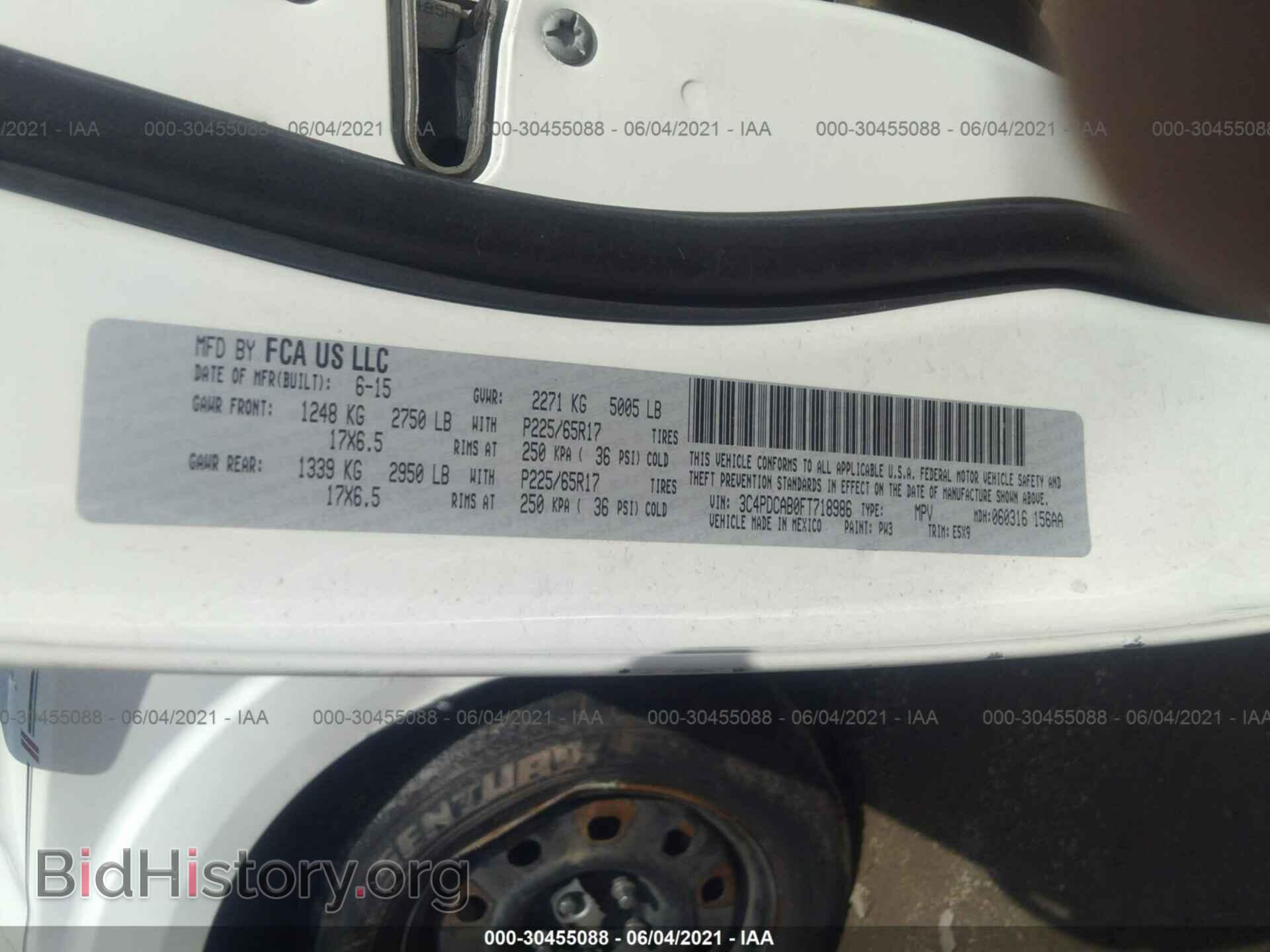 2015 DODGE JOURNEY - VIN: 3C4PDCAB0FT718986 - Photo 9