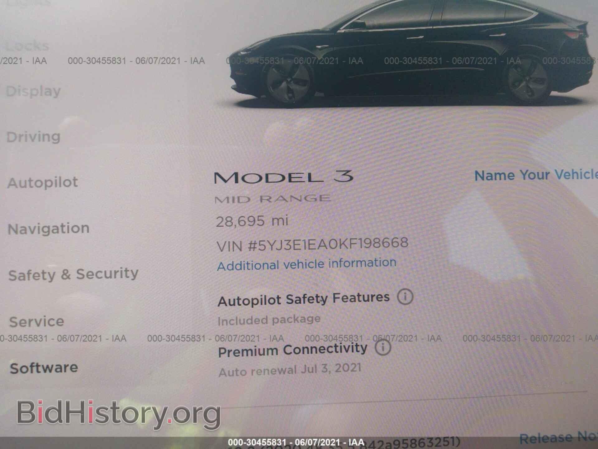 2019 TESLA MODEL 3 - VIN: 5YJ3E1EA0KF198668 - Photo 7