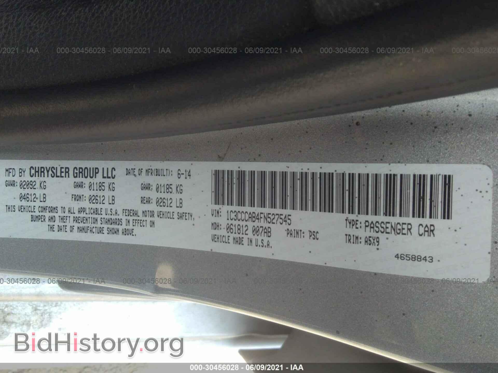 2015 CHRYSLER 200 - VIN: 1C3CCCAB4FN527545 - Фото 9