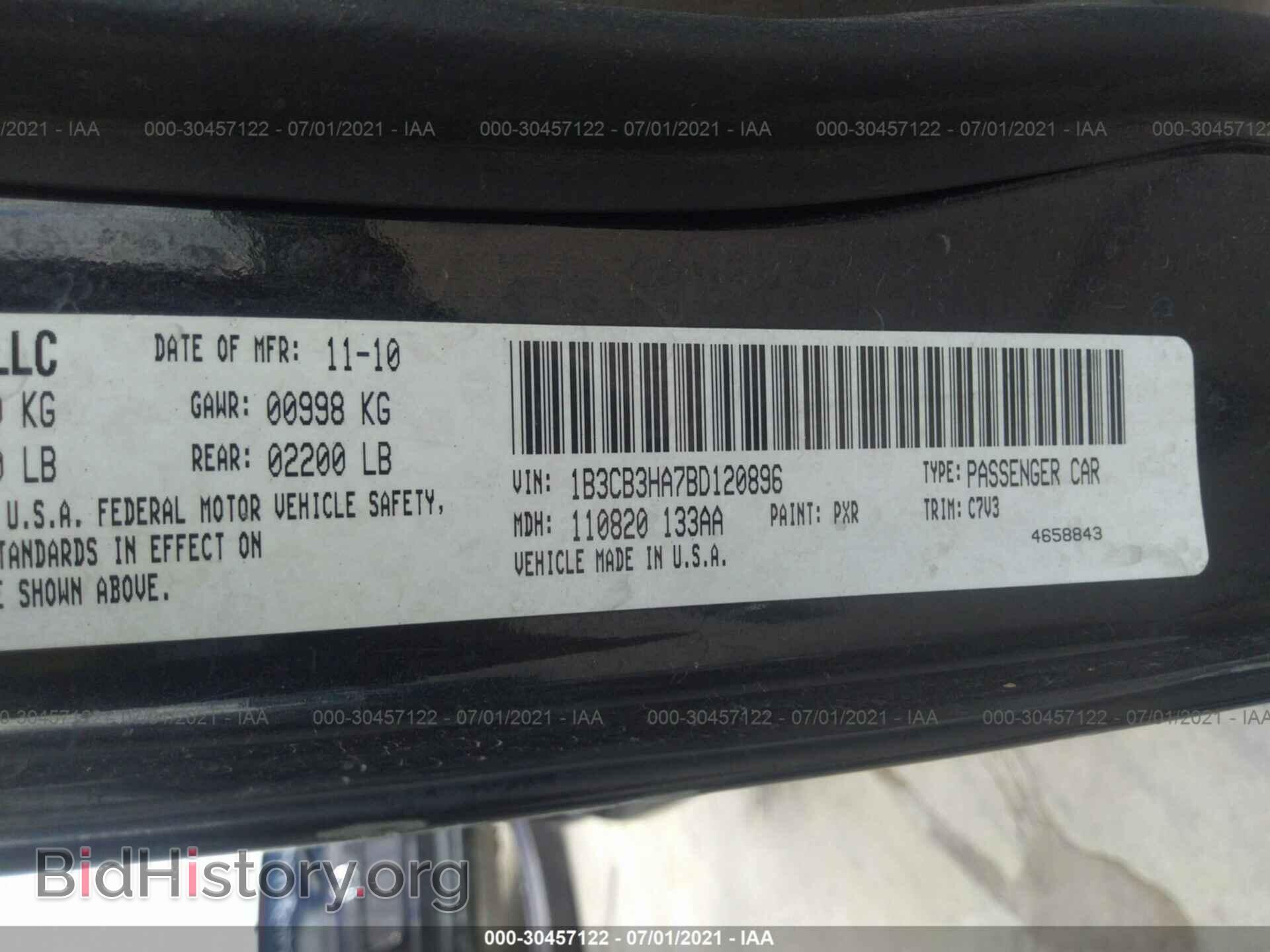 2011 DODGE CALIBER - VIN: 1B3CB3HA7BD120896 - Фото 9