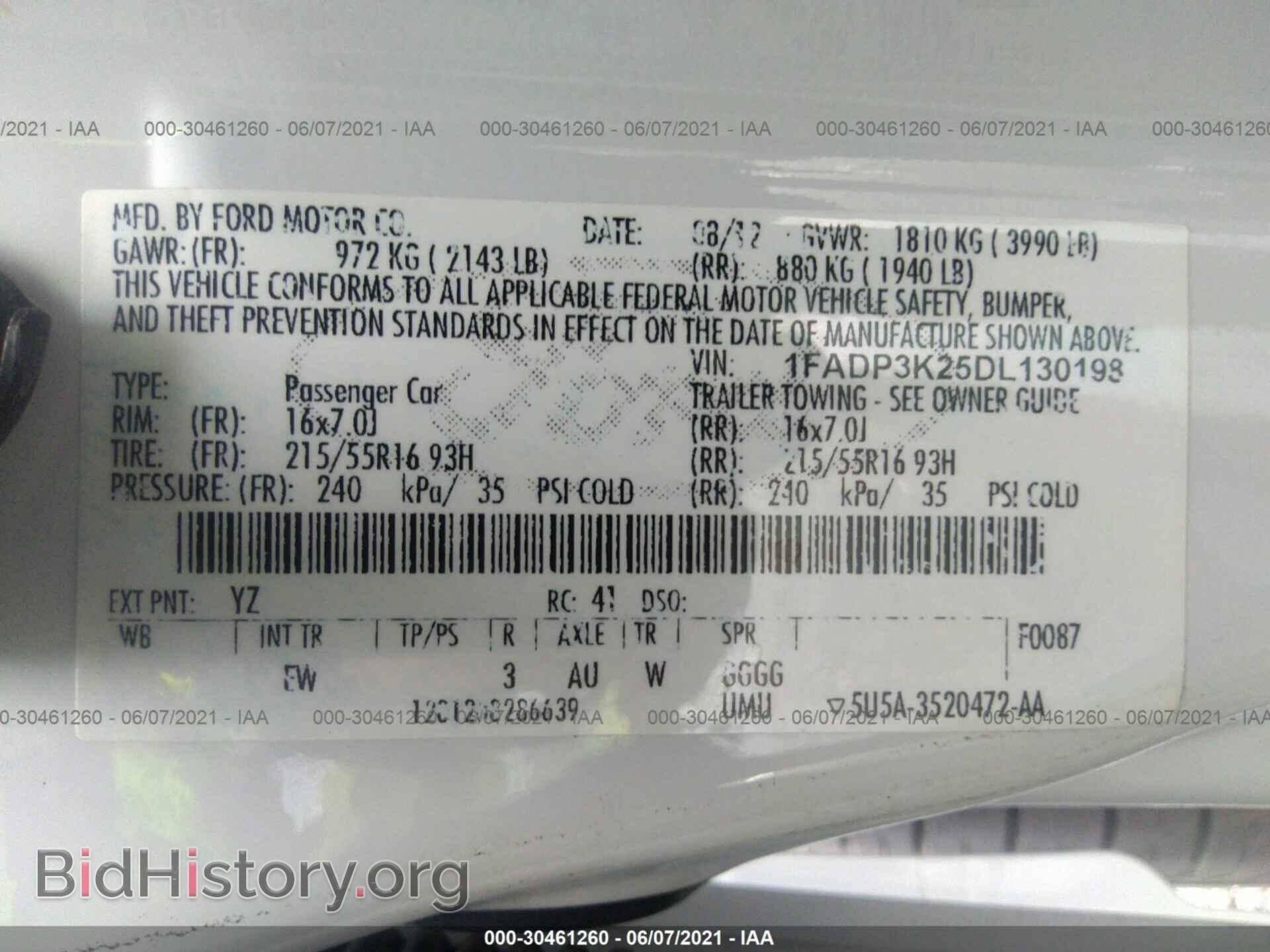 2013 FORD FOCUS - VIN: 1FADP3K25DL130198 - Фото 9