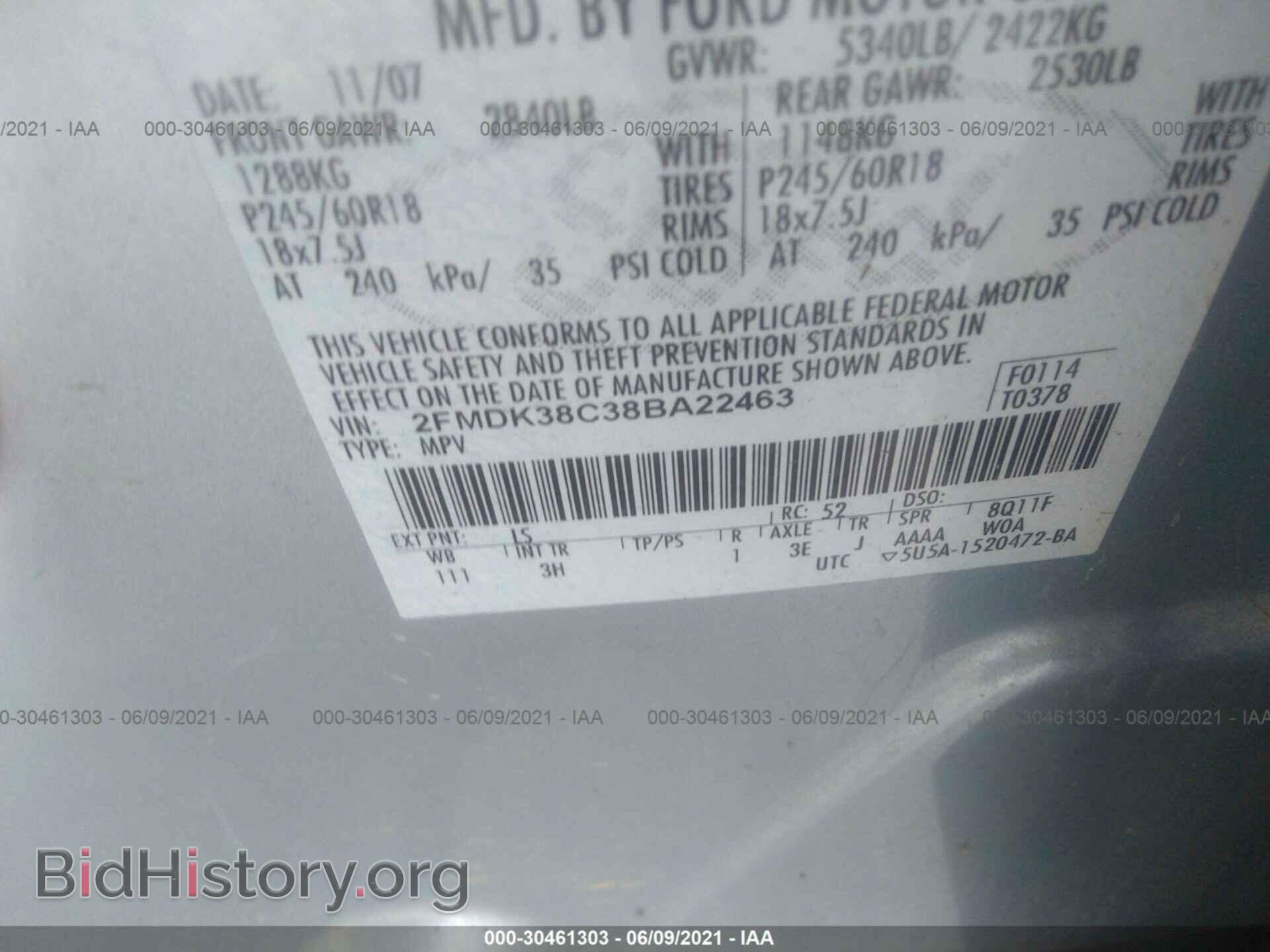 2008 FORD EDGE - VIN: 2FMDK38C38BA22463 - Photo 9