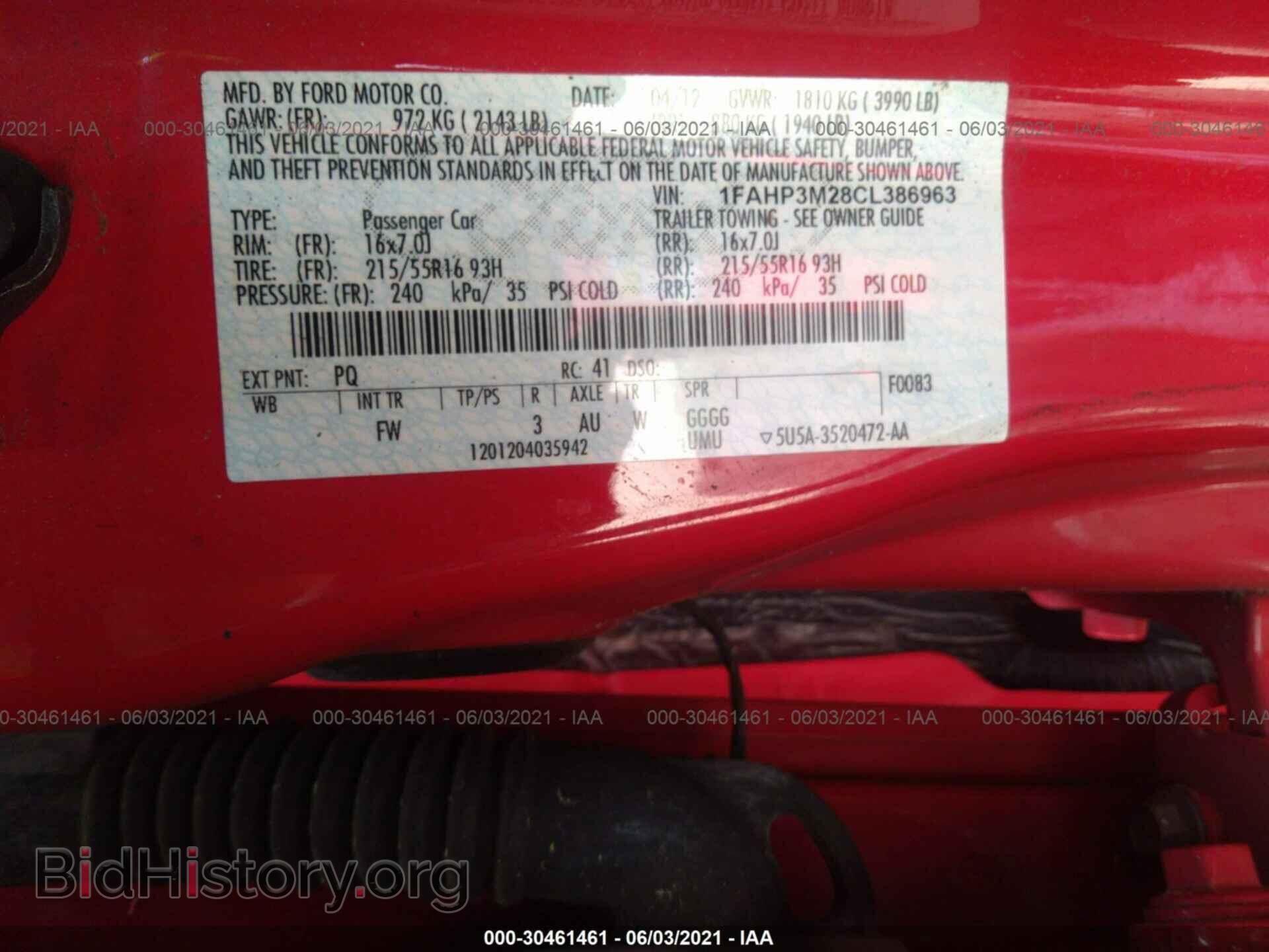 2012 FORD FOCUS - VIN: 1FAHP3M28CL386963 - Photo 9