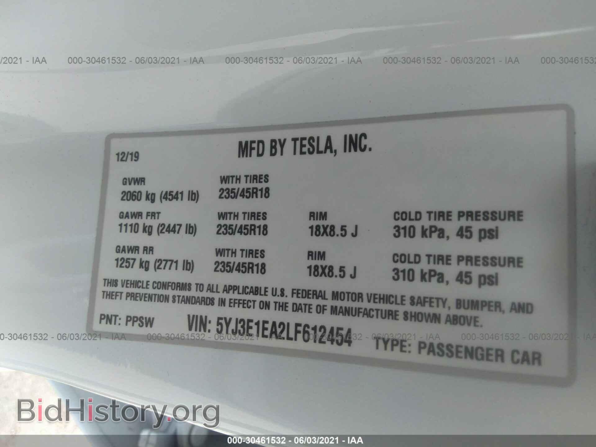 2020 TESLA MODEL 3 - VIN: 5YJ3E1EA2LF612454 - Photo 9