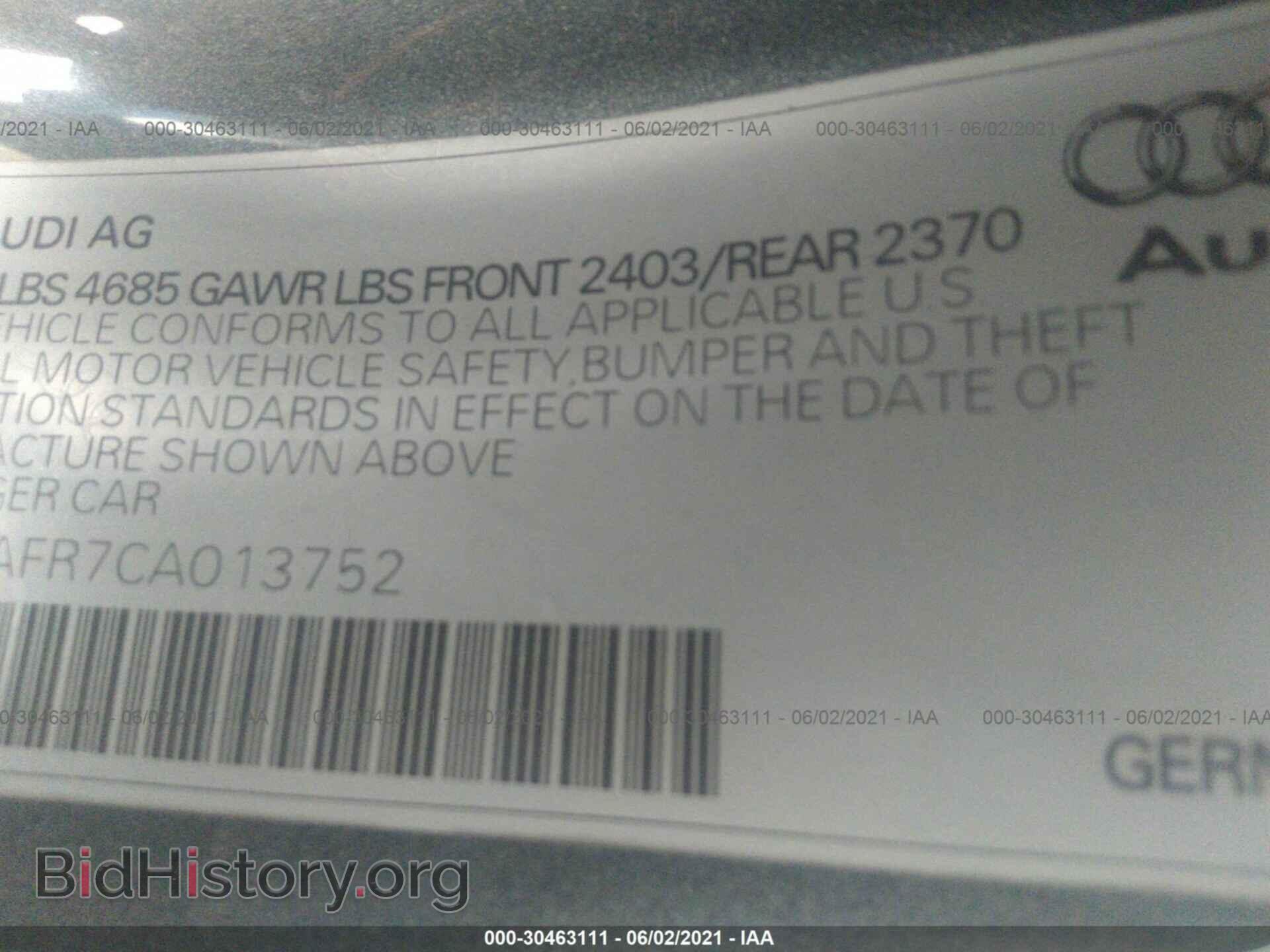 2012 AUDI A5 - VIN: WAUCFAFR7CA013752 - Photo 9