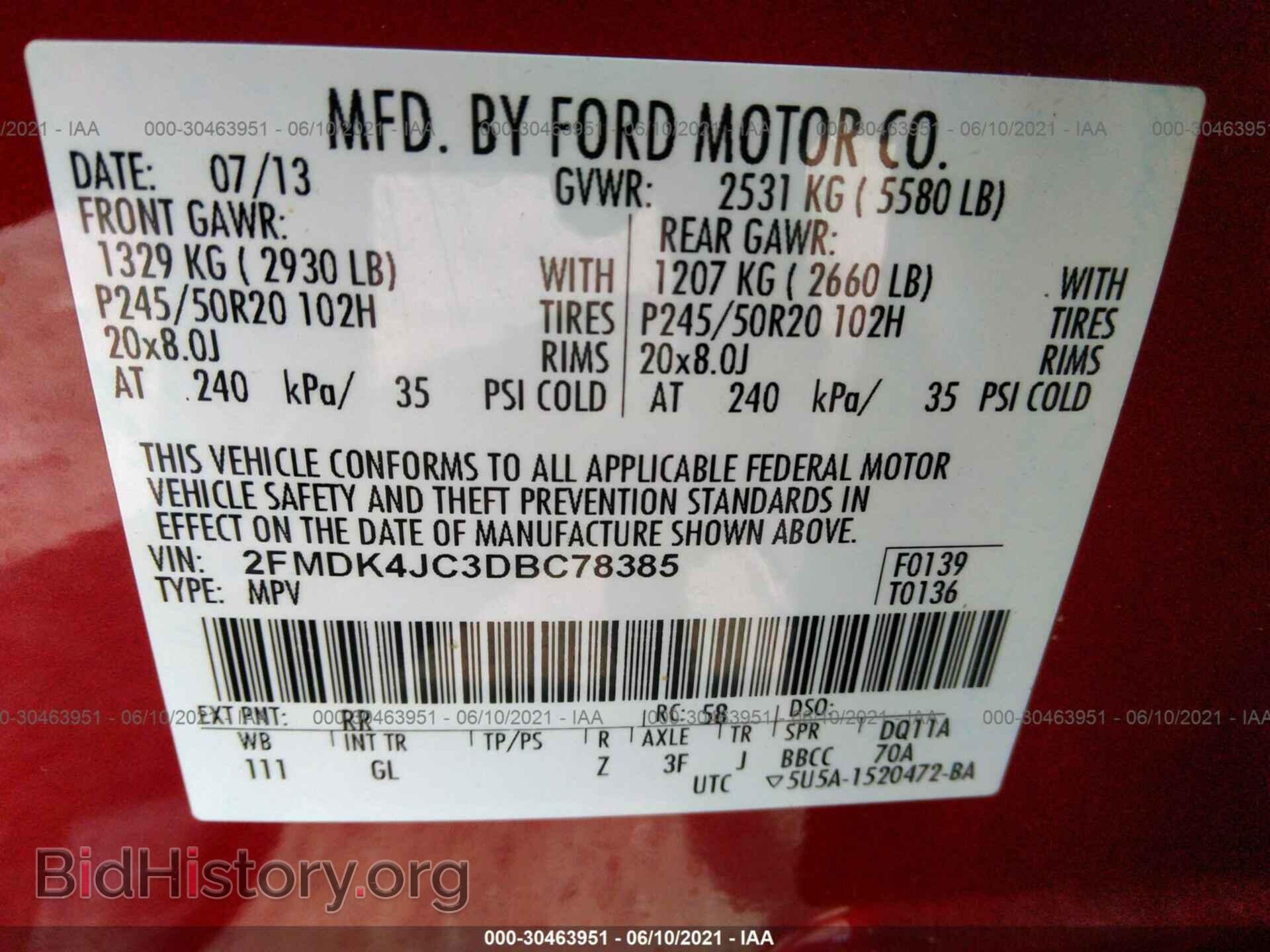 2013 FORD EDGE - VIN: 2FMDK4JC3DBC78385 - Photo 9