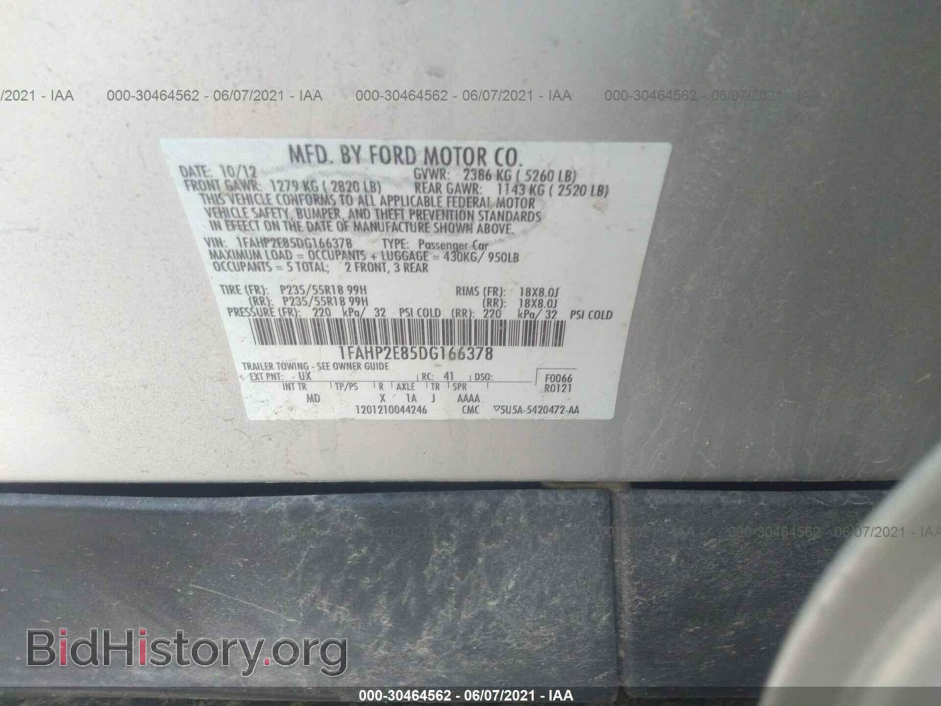 2013 FORD TAURUS - VIN: 1FAHP2E85DG166378 - Photo 9