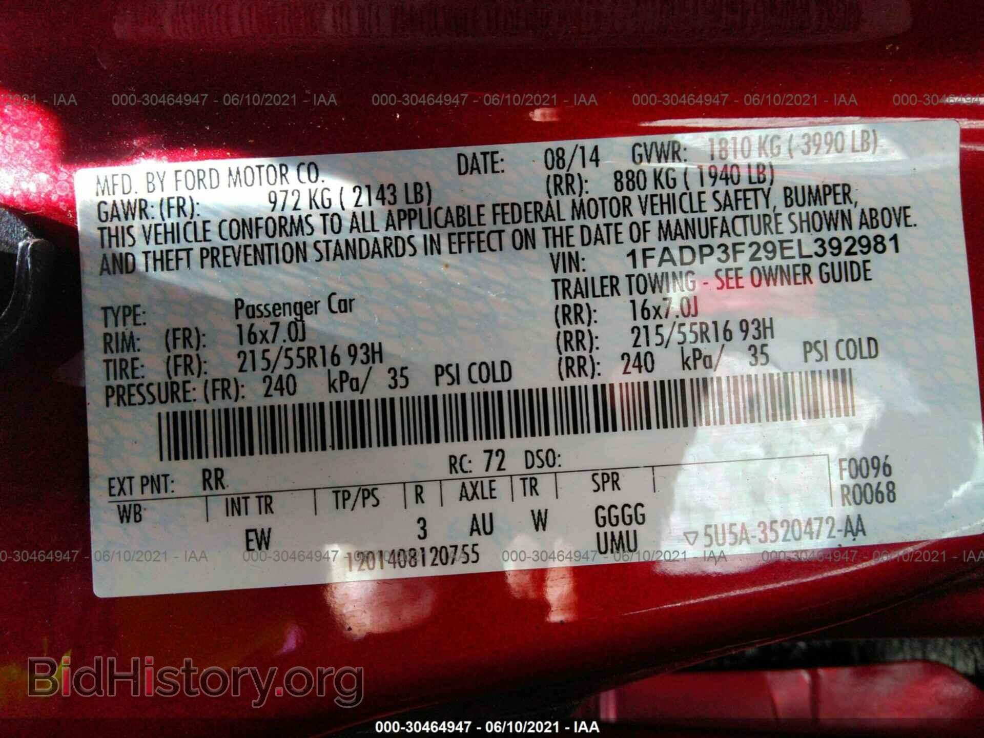 2014 FORD FOCUS - VIN: 1FADP3F29EL392981 - Photo 9