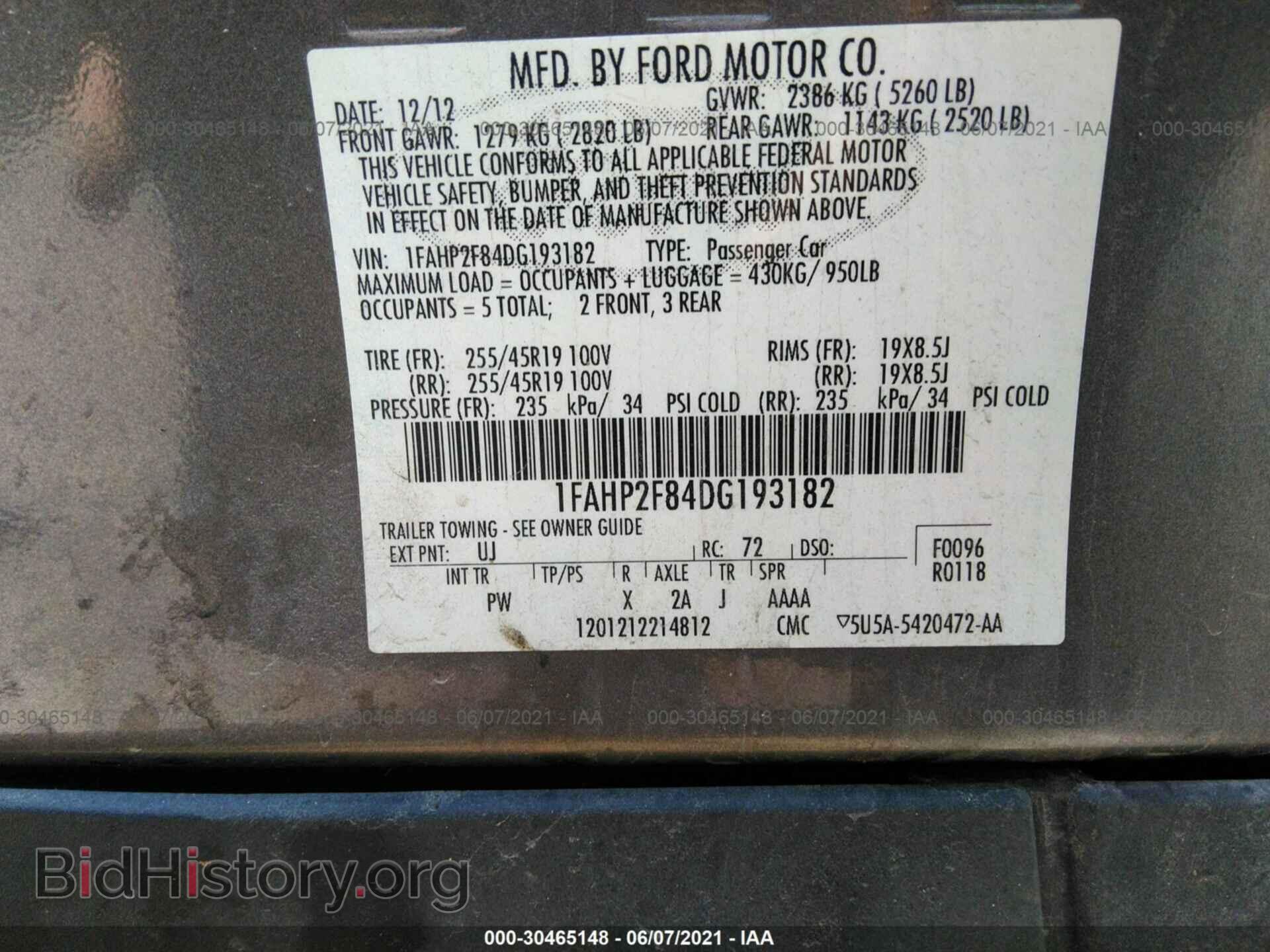 2013 FORD TAURUS - VIN: 1FAHP2F84DG193182 - Photo 9