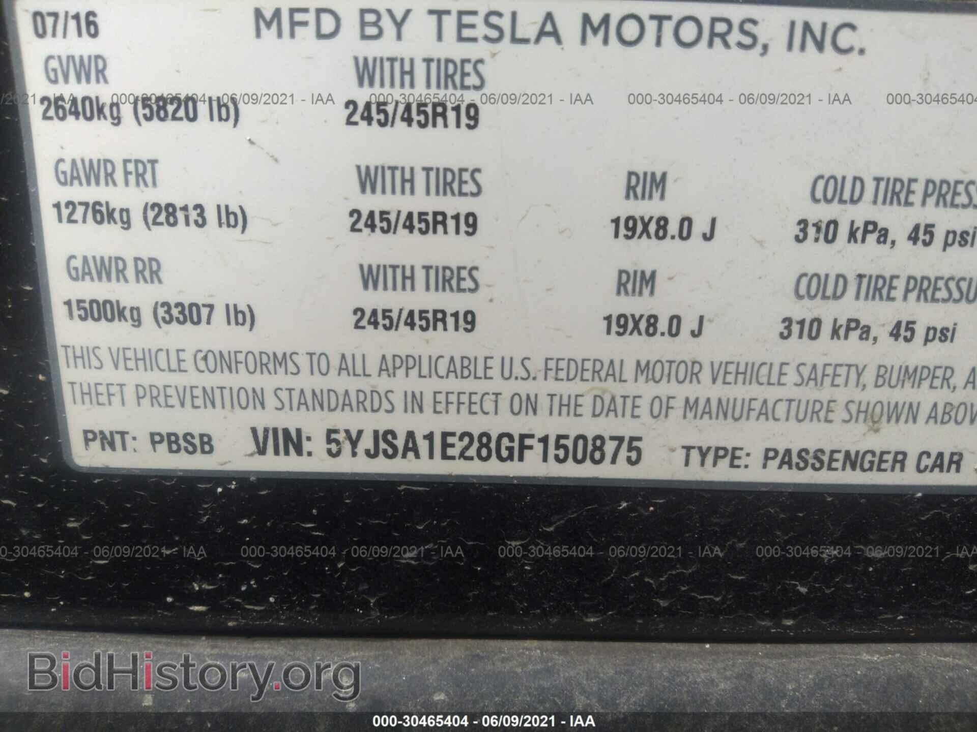 2016 TESLA MODEL S - VIN: 5YJSA1E28GF150875 - Photo 9