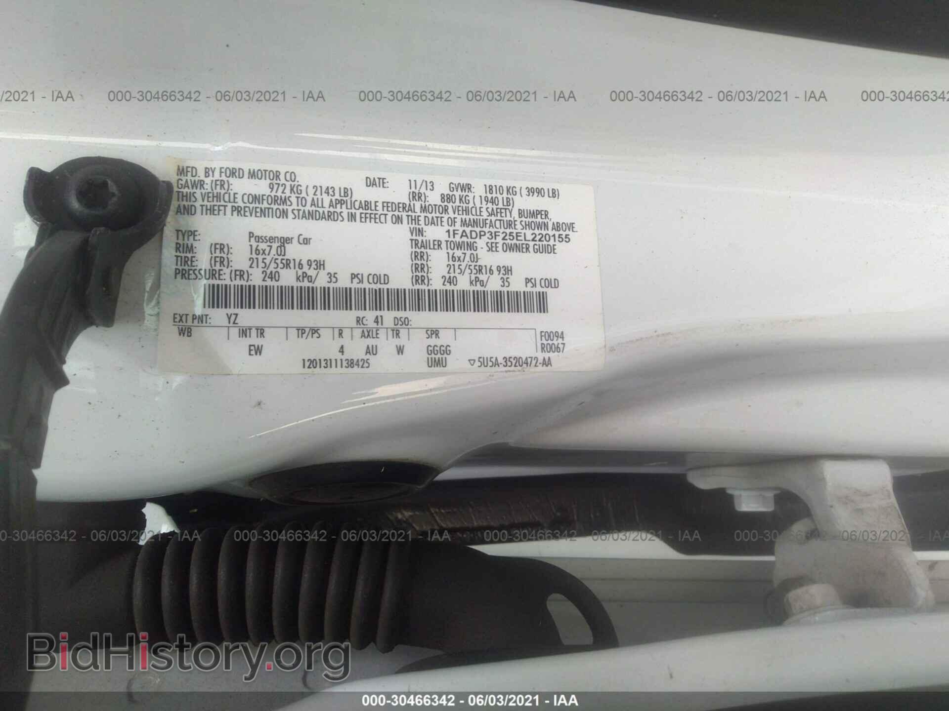 2014 FORD FOCUS - VIN: 1FADP3F25EL220155 - Фото 9