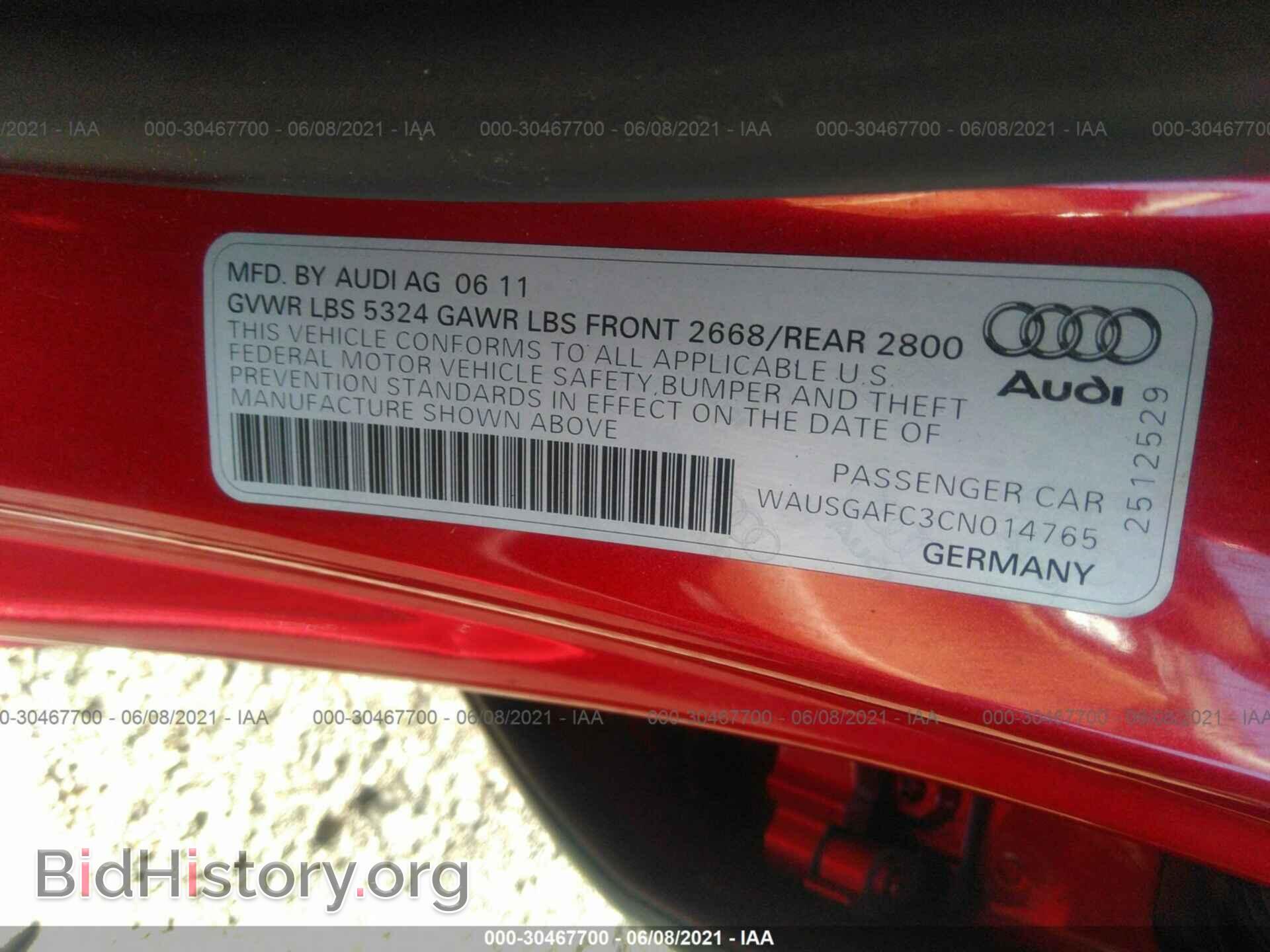 2012 AUDI A7 - VIN: WAUSGAFC3CN014765 - Photo 9