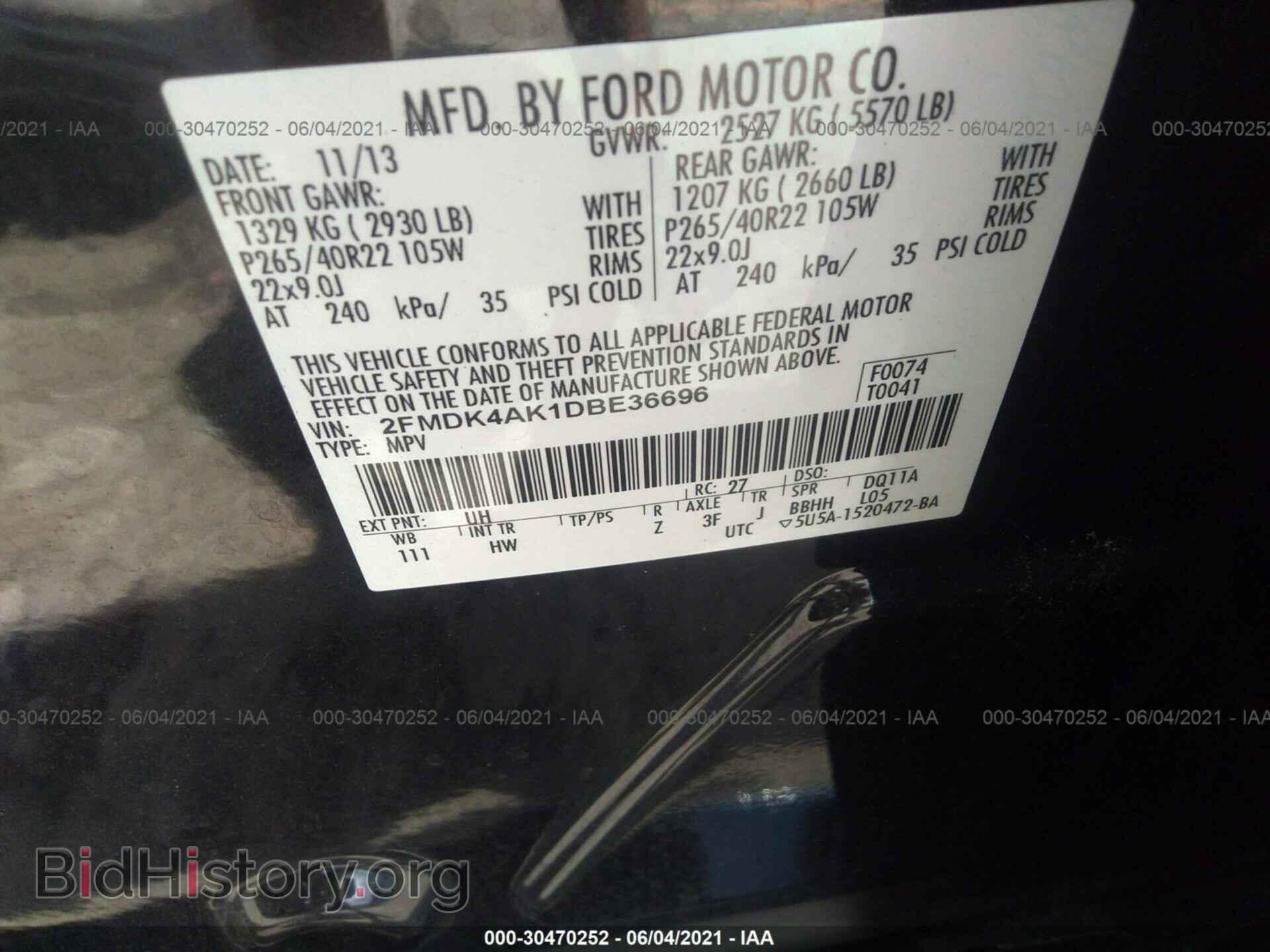 2013 FORD EDGE - VIN: 2FMDK4AK1DBE36696 - Photo 9