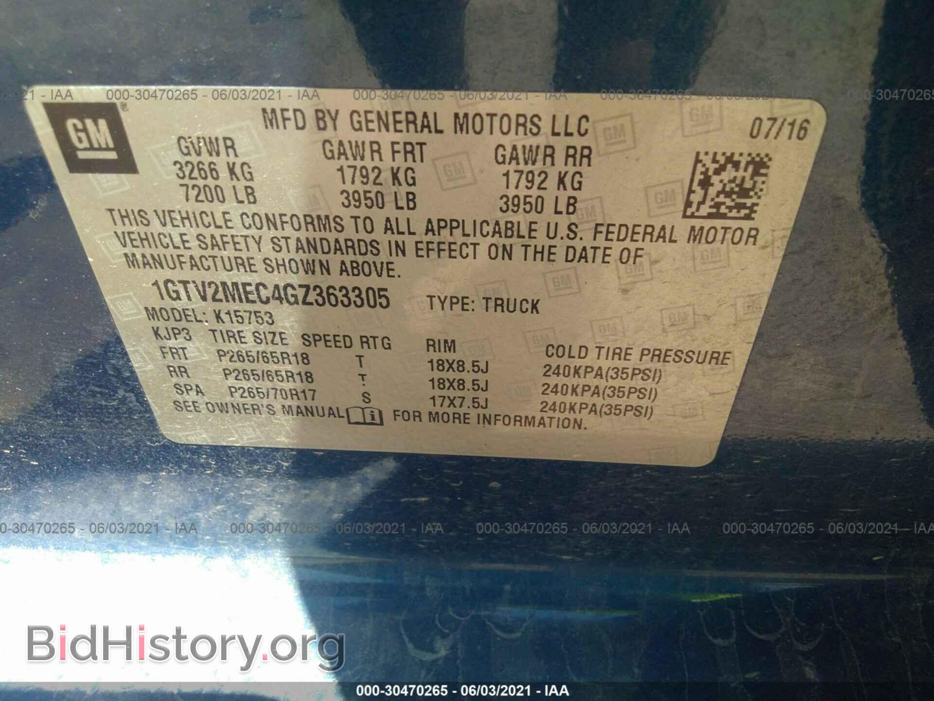 2016 GMC SIERRA 1500 - VIN: 1GTV2MEC4GZ363305 - Фото 9