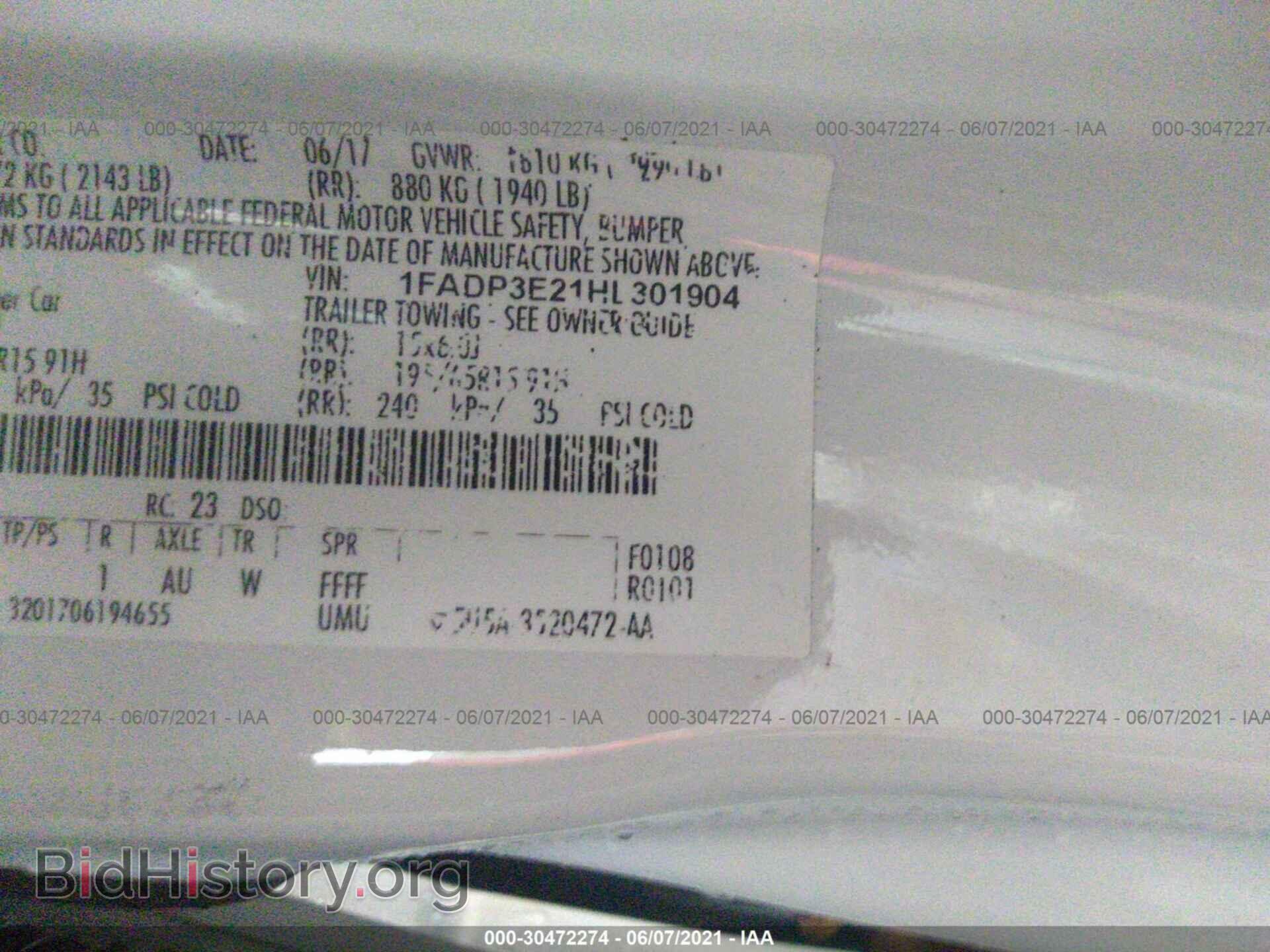 2017 FORD FOCUS - VIN: 1FADP3E21HL301904 - Фото 9