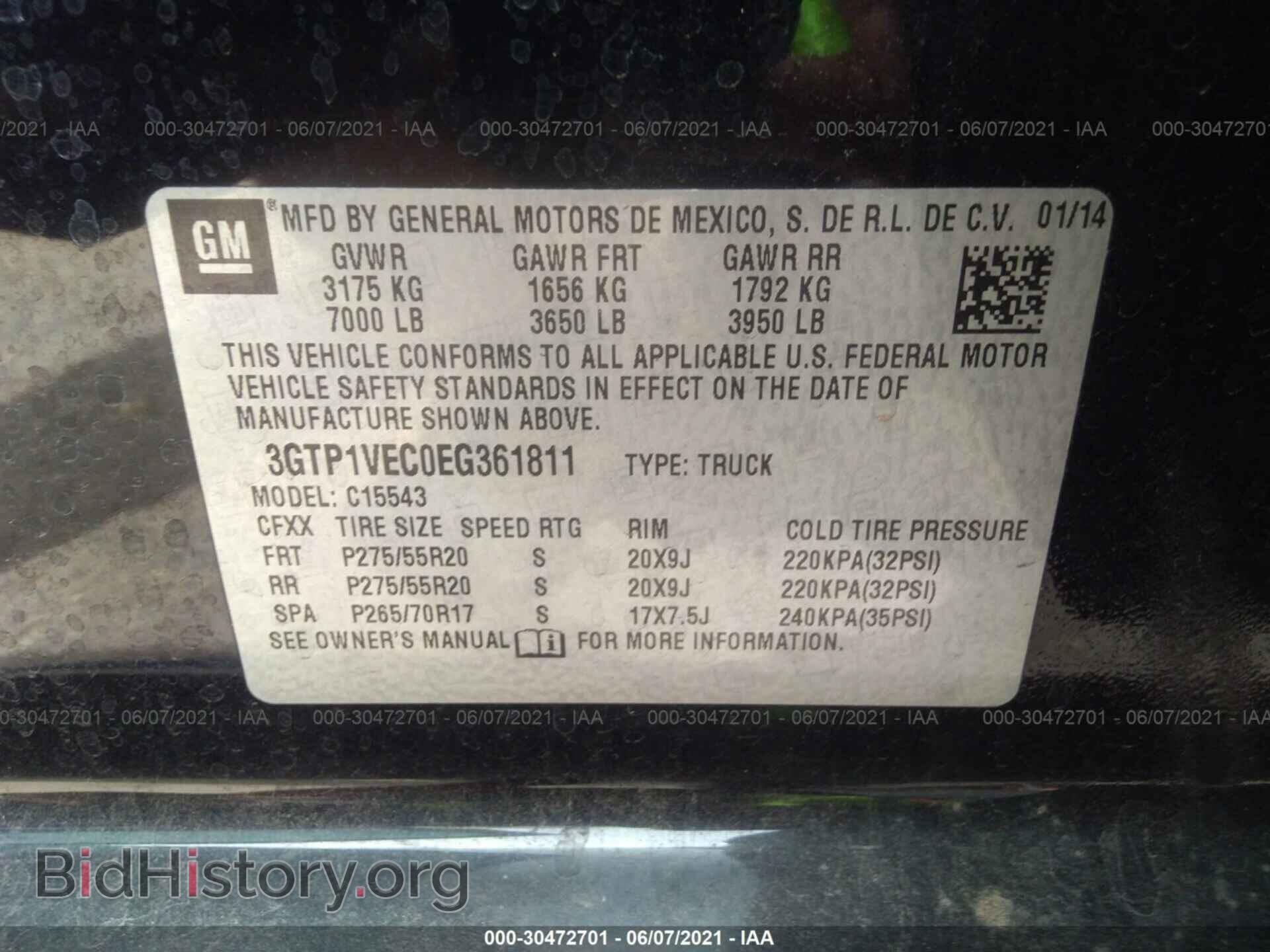2014 GMC SIERRA 1500 - VIN: 3GTP1VEC0EG361811 - Photo 9