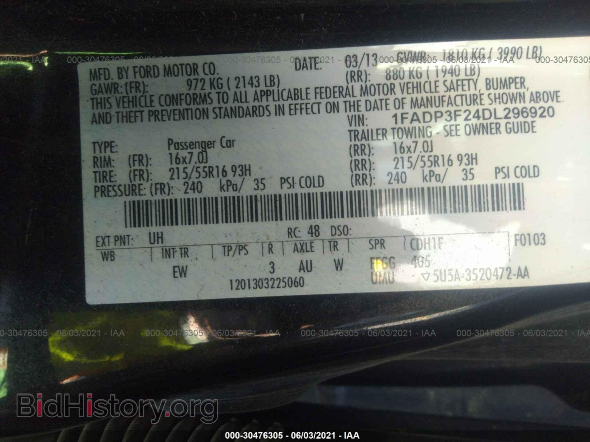 2013 FORD FOCUS - VIN: 1FADP3F24DL296920 - Photo 9