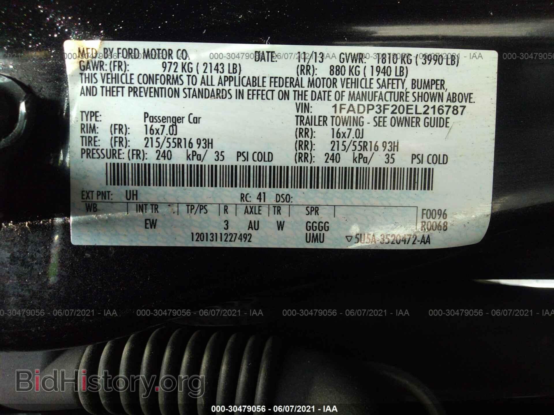 2014 FORD FOCUS - VIN: 1FADP3F20EL216787 - Фото 9