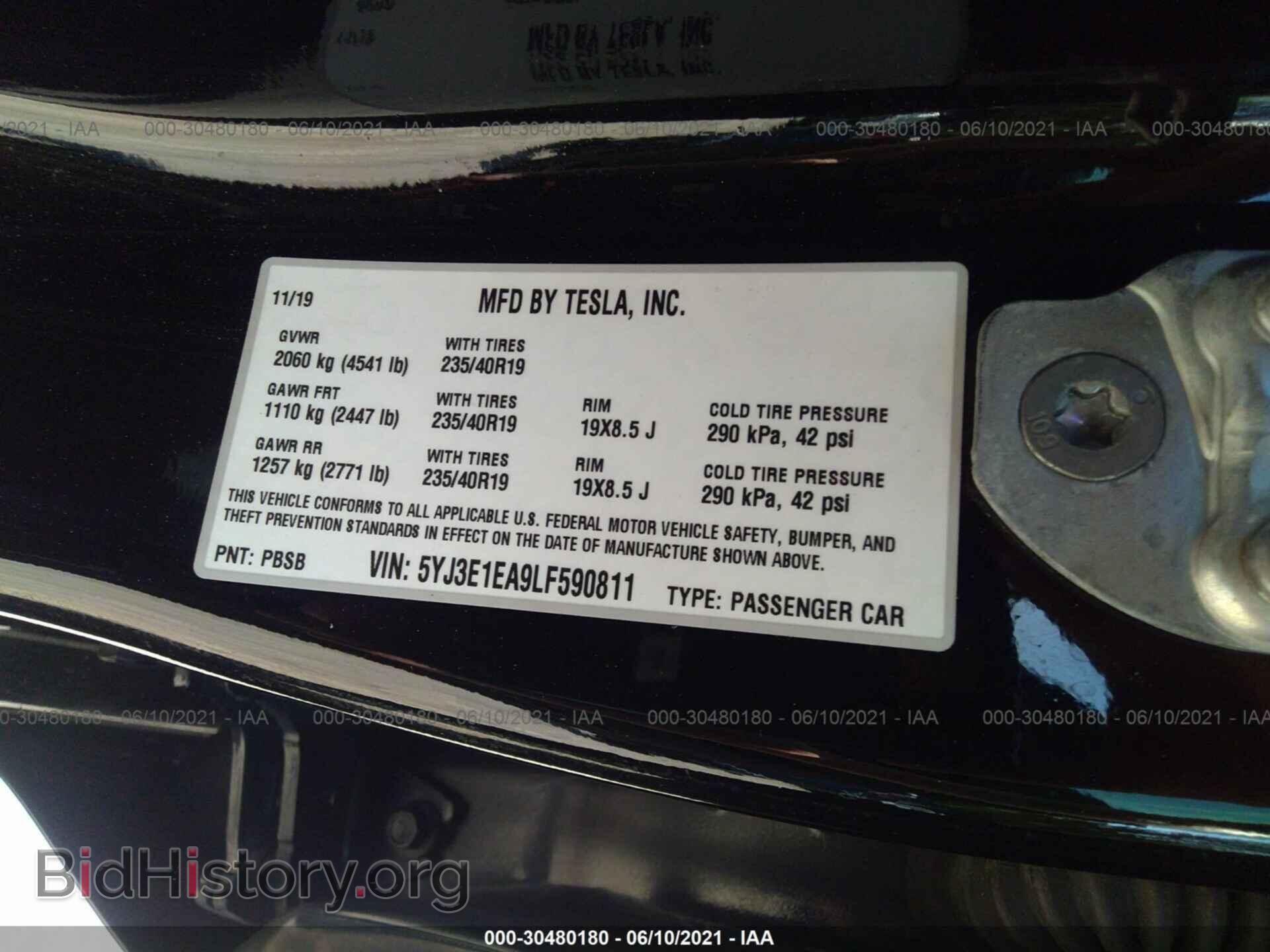 2020 TESLA MODEL 3 - VIN: 5YJ3E1EA9LF590811 - Photo 9
