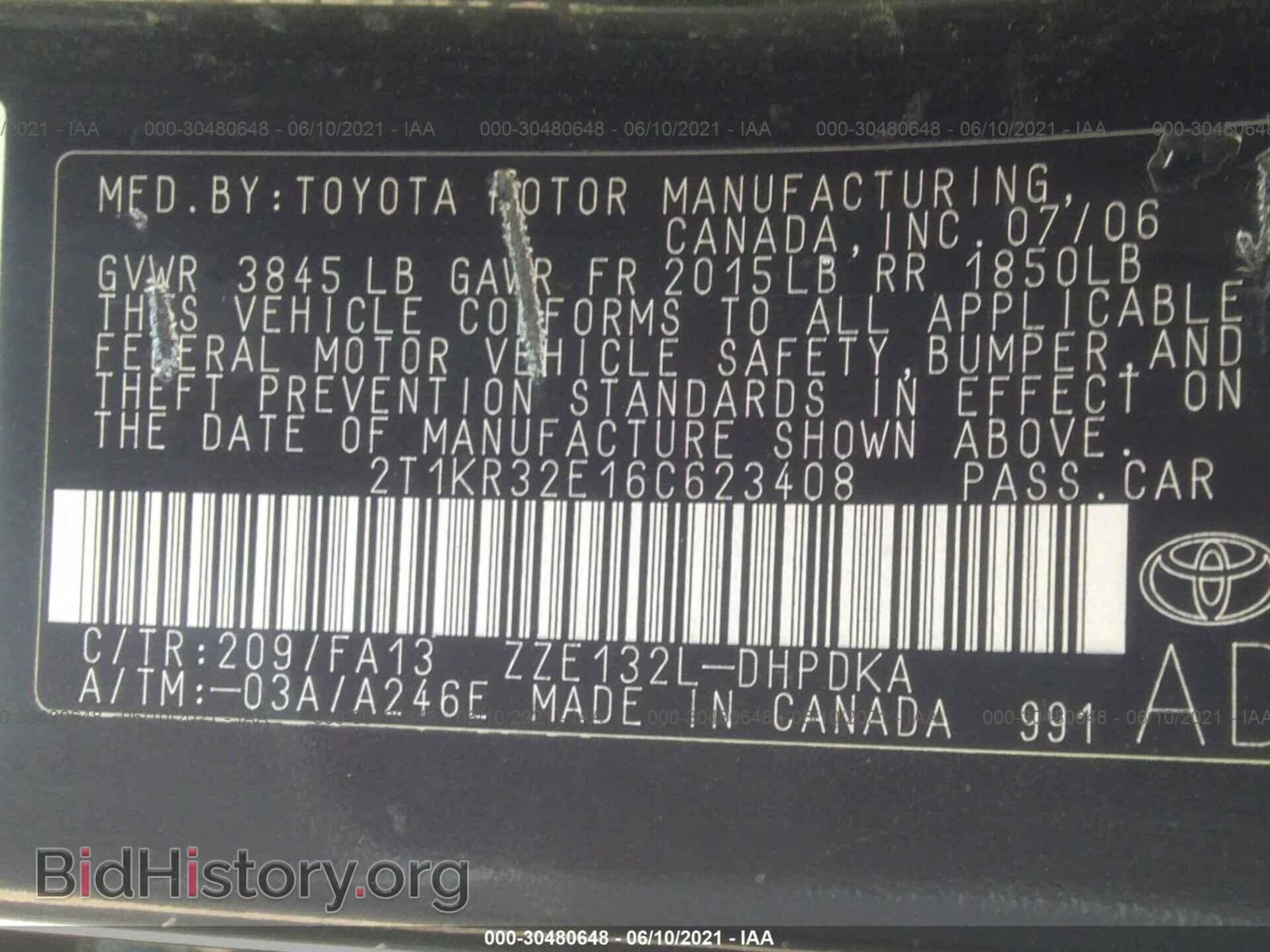 2006 TOYOTA MATRIX - VIN: 2T1KR32E16C623408 - Фото 9