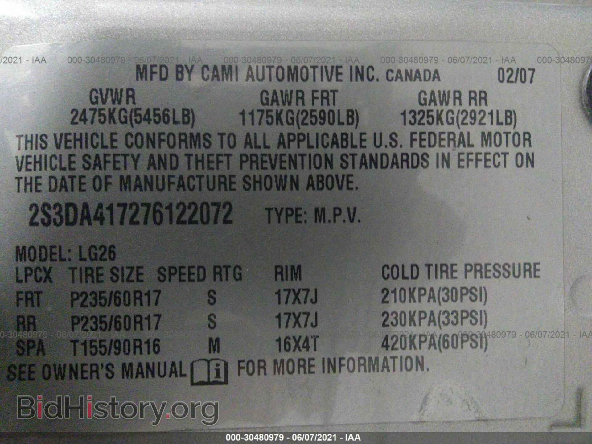 2007 SUZUKI XL7 - VIN: 2S3DA417276122072 - Фото 9