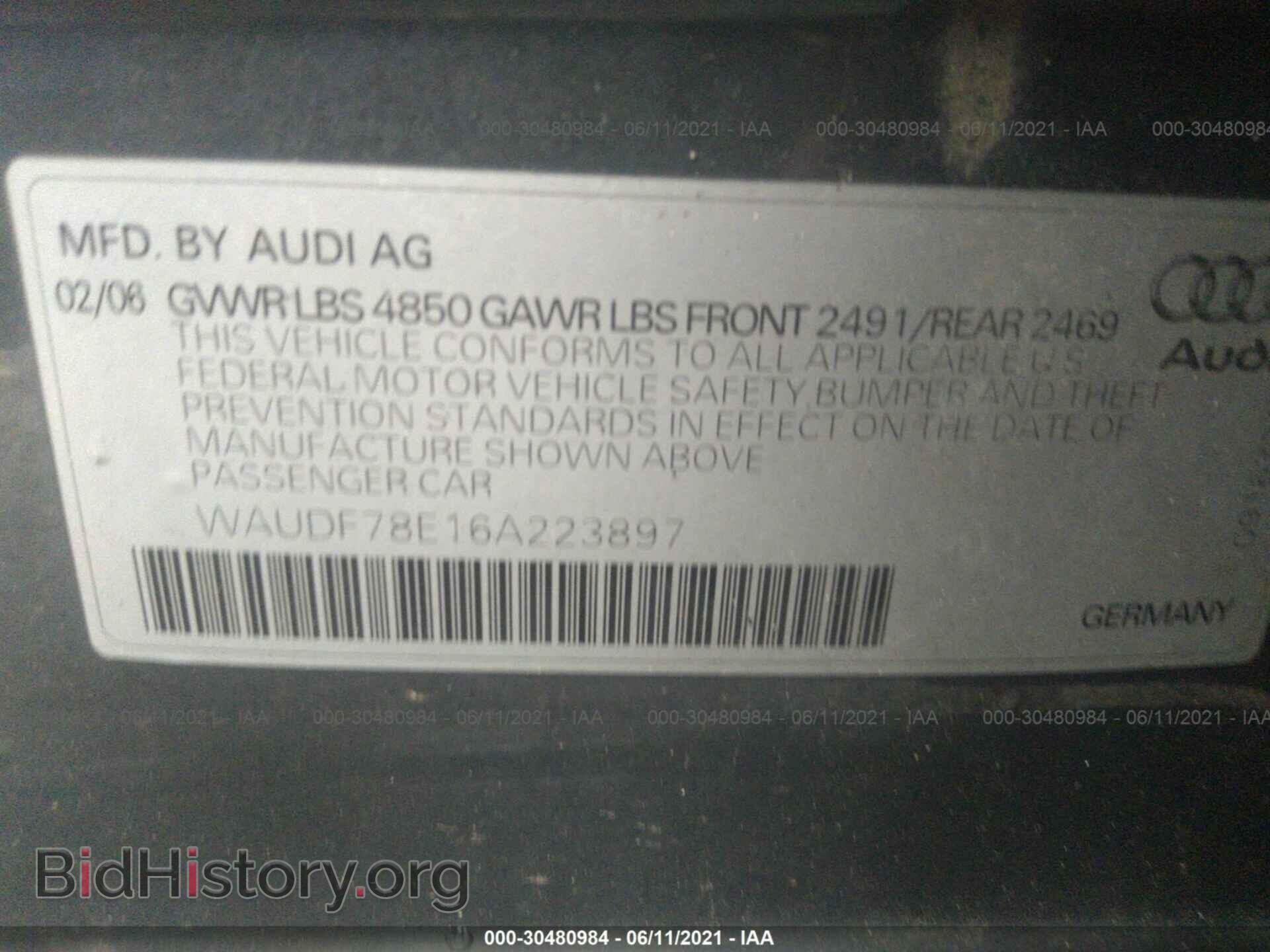 2006 AUDI A4 - VIN: WAUDF78E16A223897 - Фото 9