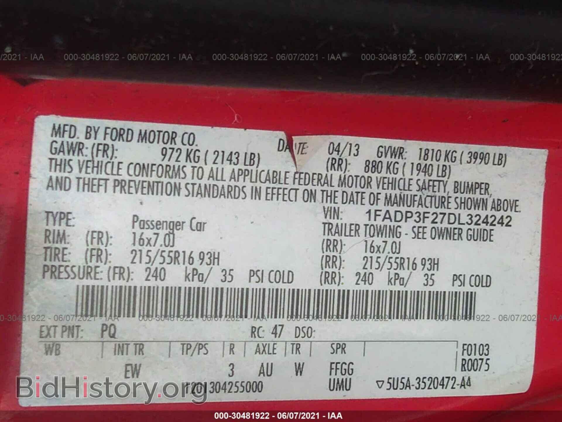 2013 FORD FOCUS - VIN: 1FADP3F27DL324242 - Фото 9