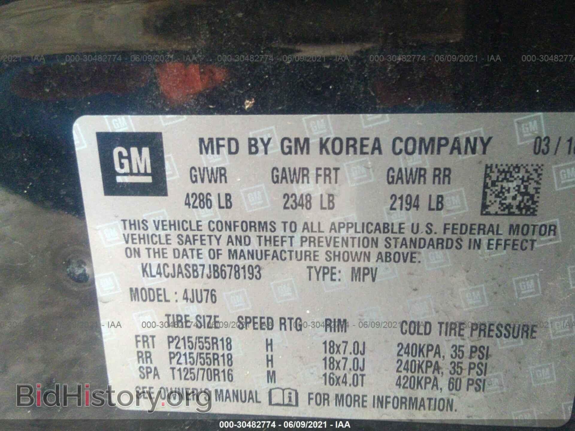 2018 BUICK ENCORE - VIN: KL4CJASB7JB678193 - Photo 9