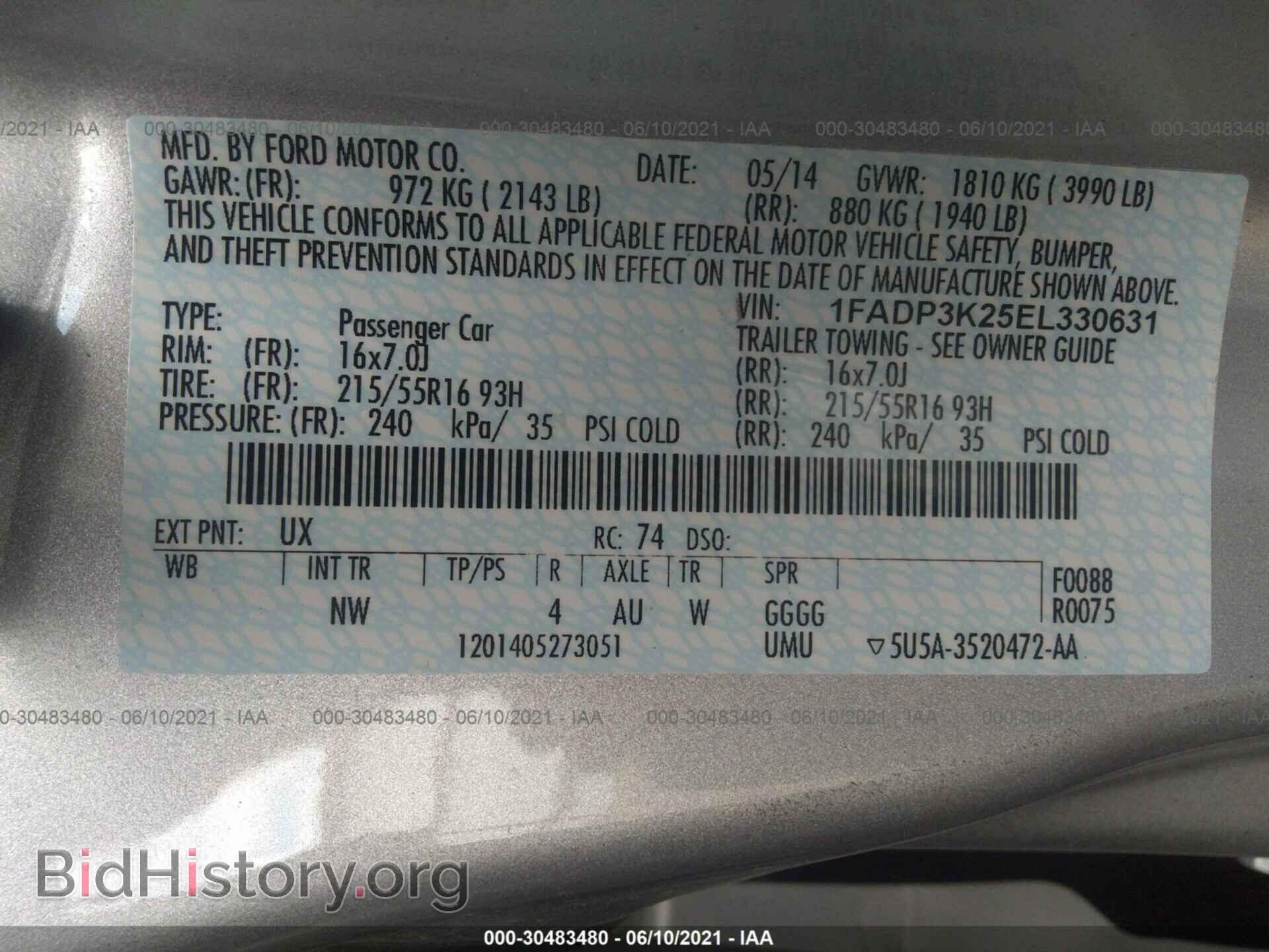 2014 FORD FOCUS - VIN: 1FADP3K25EL330631 - Photo 9