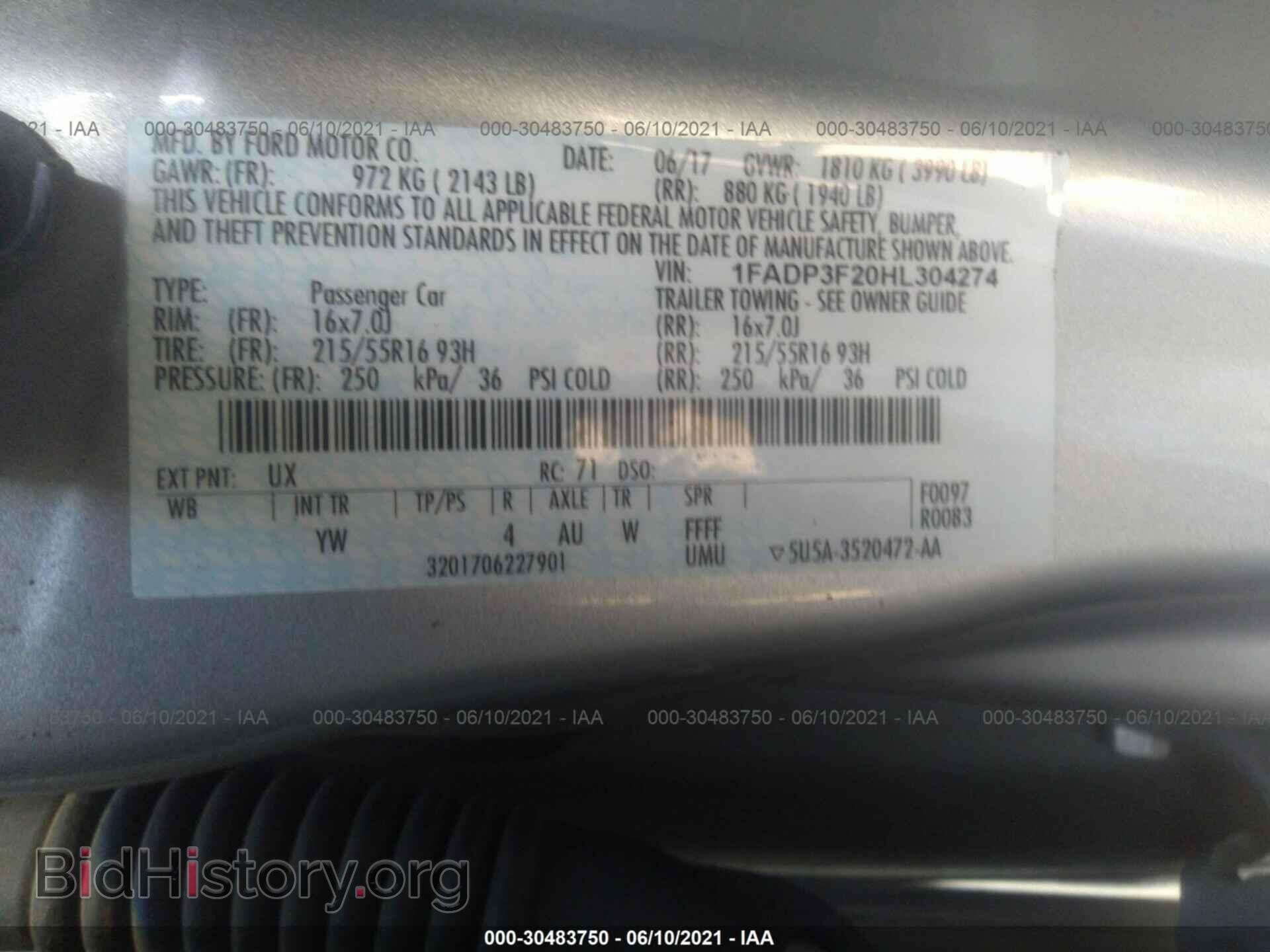 2017 FORD FOCUS - VIN: 1FADP3F20HL304274 - Фото 9