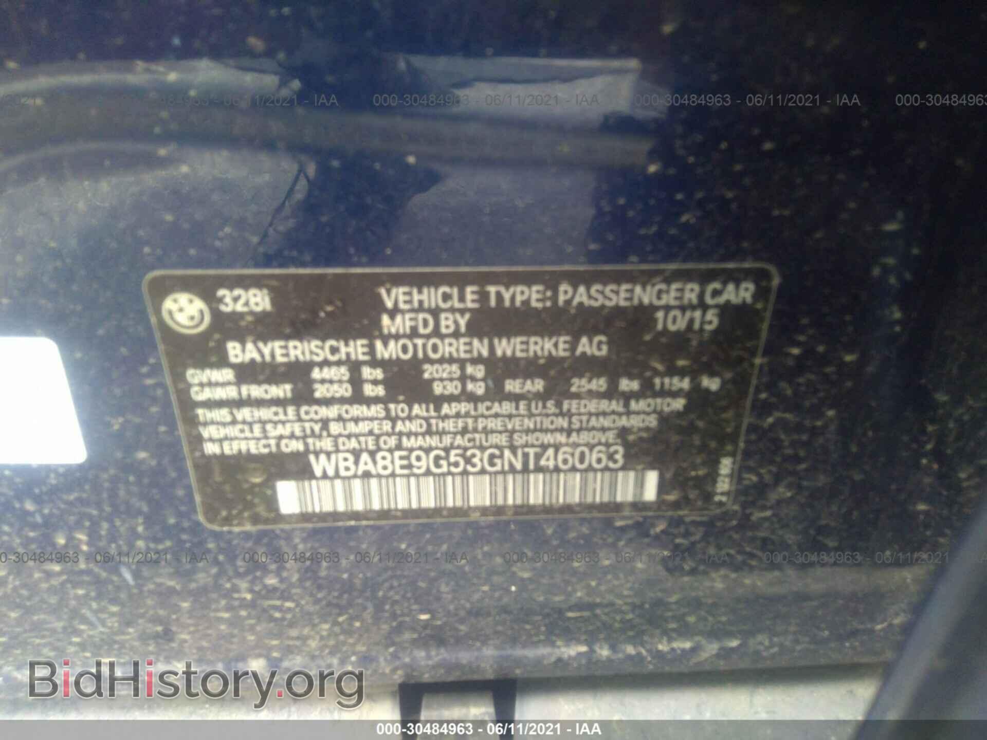 2016 BMW 3 SERIES - VIN: WBA8E9G53GNT46063 - Фото 9