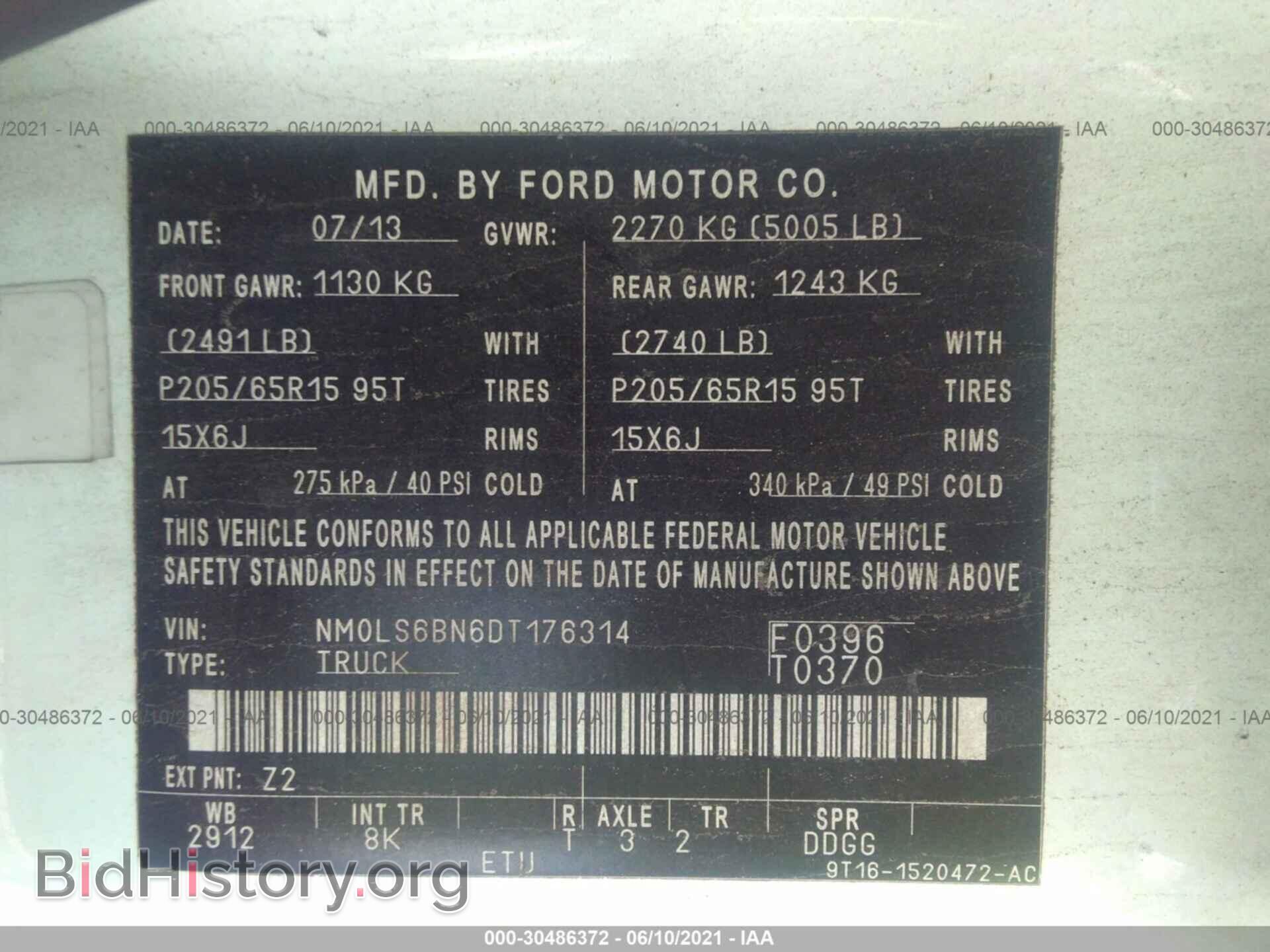 2013 FORD TRANSIT CONNECT - VIN: NM0LS6BN6DT176314 - Фото 9