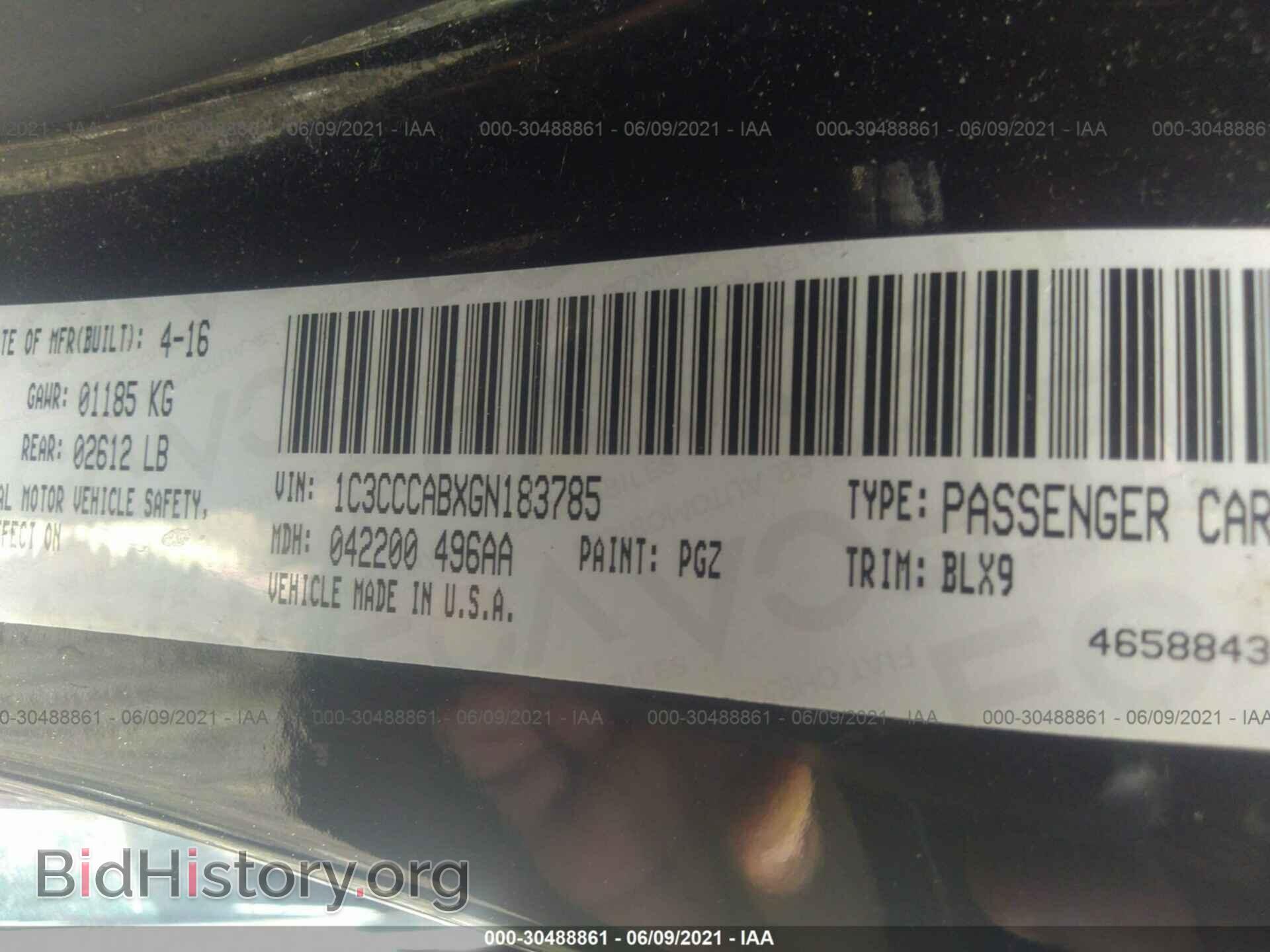 2016 CHRYSLER 200 - VIN: 1C3CCCABXGN183785 - Фото 9