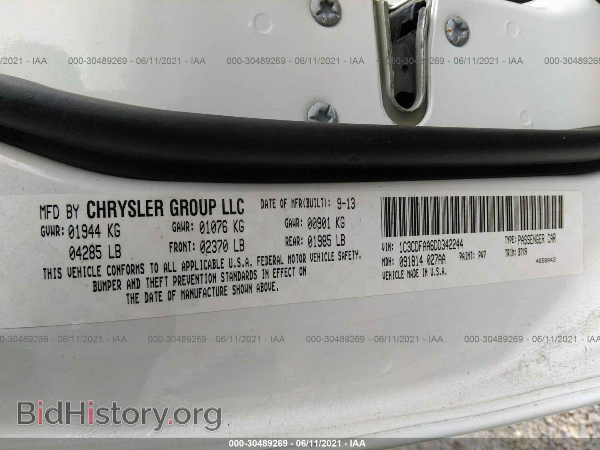 2013 DODGE DART - VIN: 1C3CDFAA6DD342244 - Фото 9