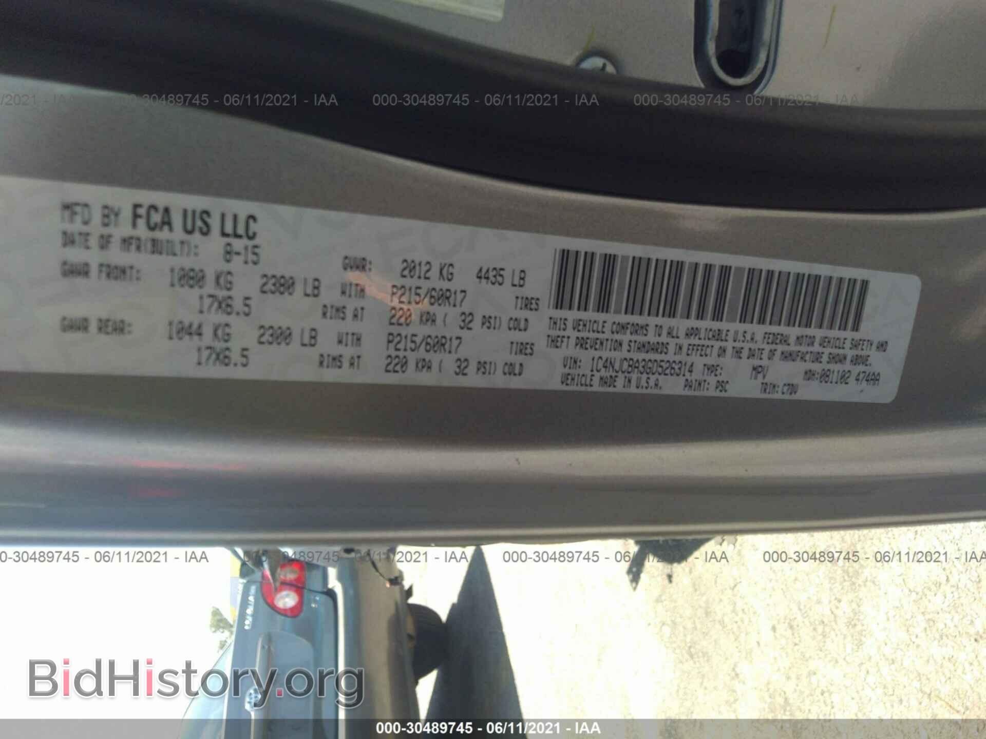2016 JEEP COMPASS - VIN: 1C4NJCBA3GD526314 - Фото 9