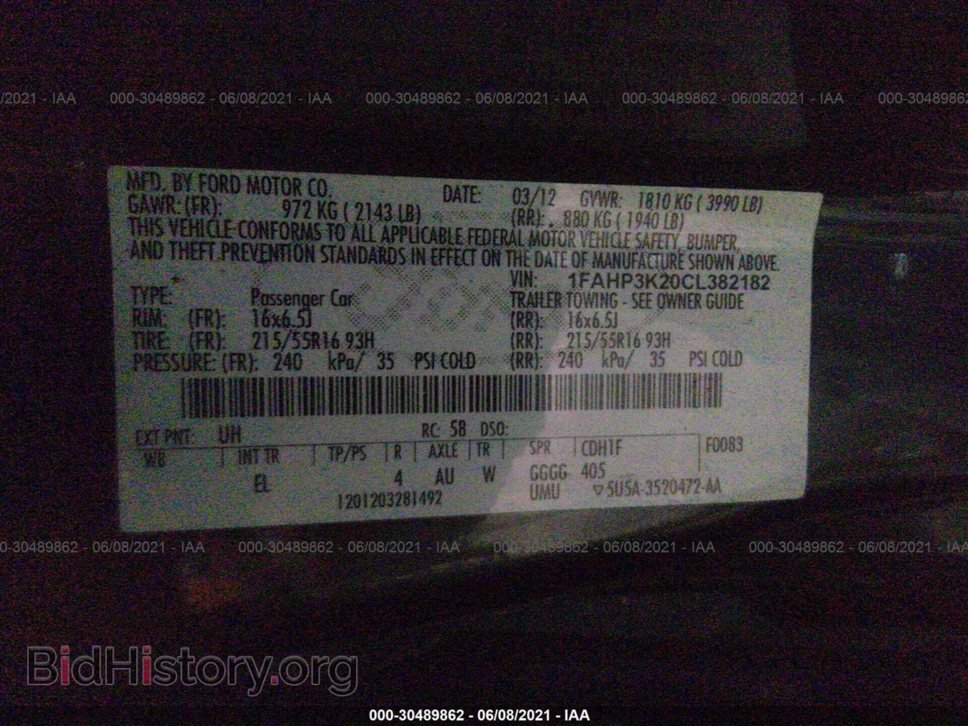 2012 FORD FOCUS - VIN: 1FAHP3K20CL382182 - Фото 9
