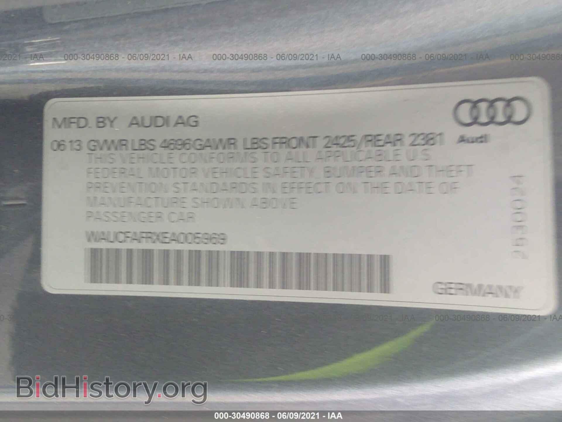 2014 AUDI A5 - VIN: WAUCFAFRXEA005969 - Фото 9