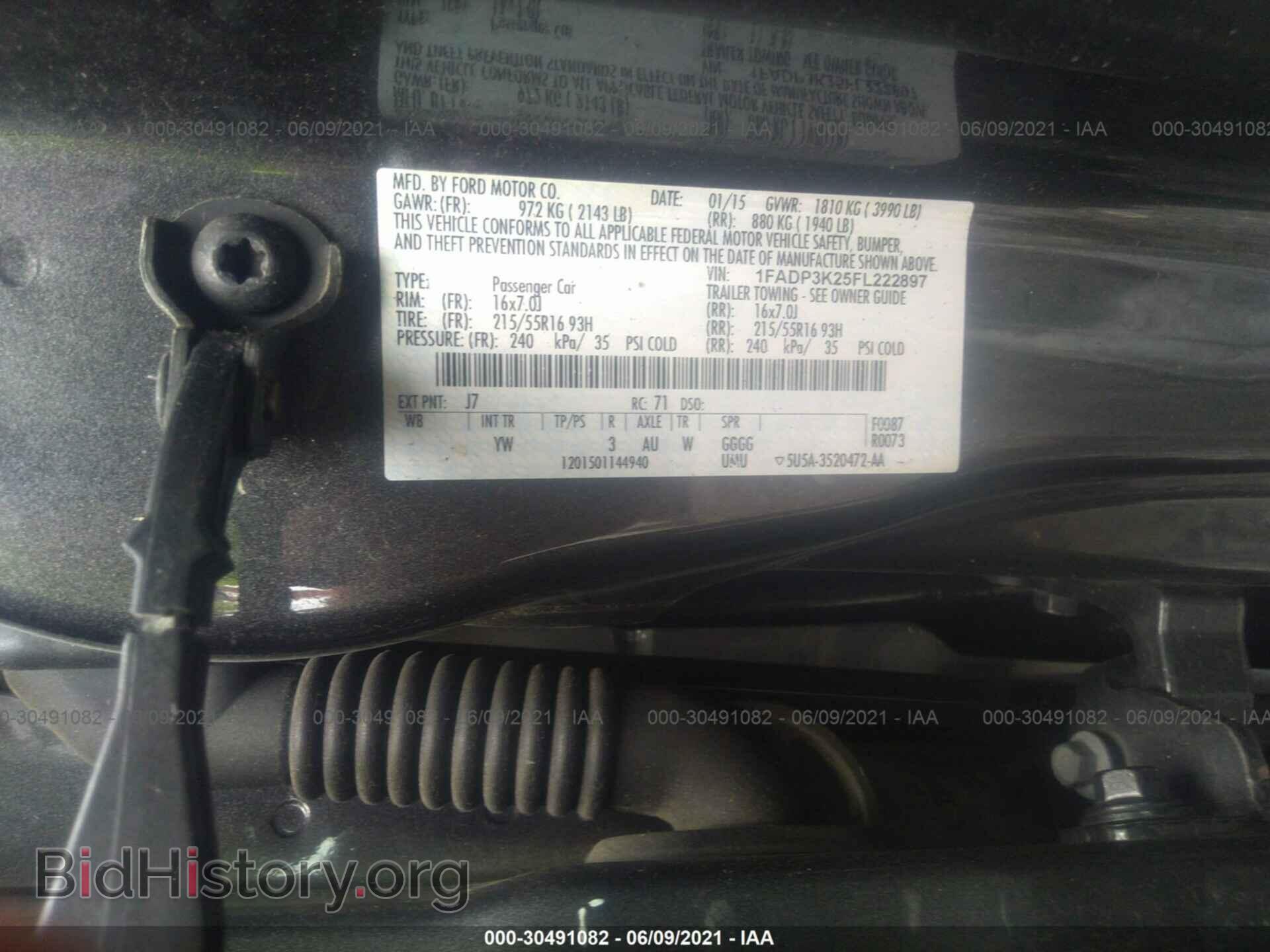 2015 FORD FOCUS - VIN: 1FADP3K25FL222897 - Фото 9