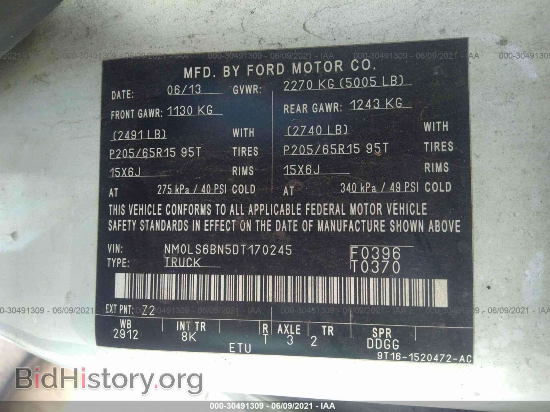 2013 FORD TRANSIT CONNECT - VIN: NM0LS6BN5DT170245 - Фото 9