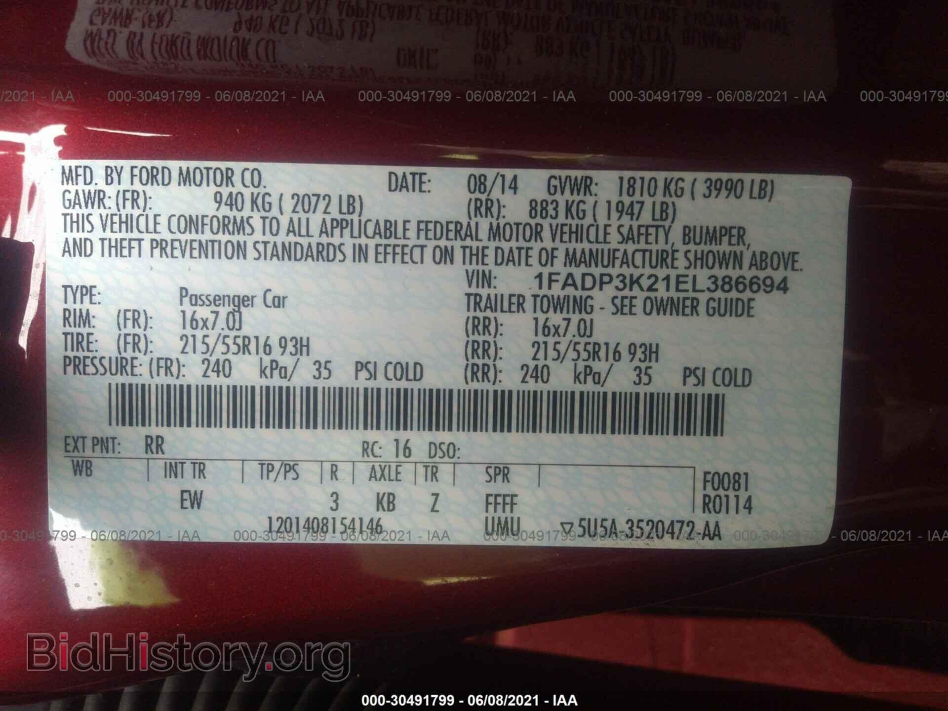 2014 FORD FOCUS - VIN: 1FADP3K21EL386694 - Photo 9
