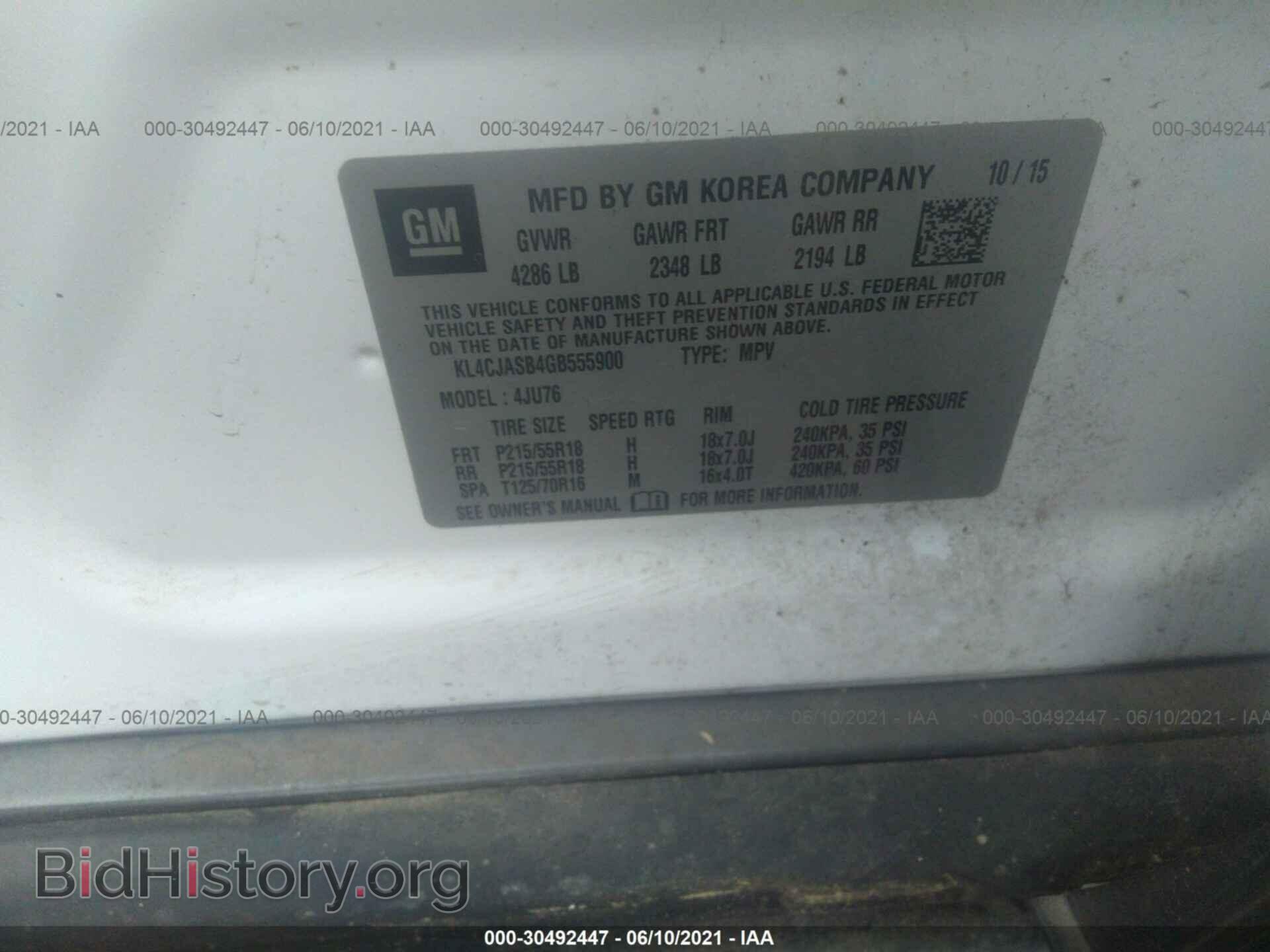 2016 BUICK ENCORE - VIN: KL4CJASB4GB555900 - Фото 9
