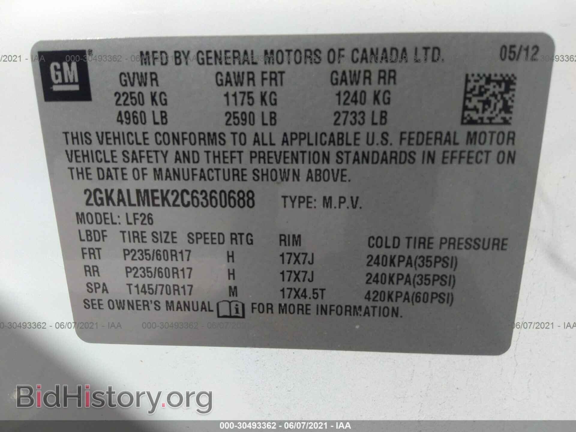 2012 GMC TERRAIN - VIN: 2GKALMEK2C6360688 - Photo 9