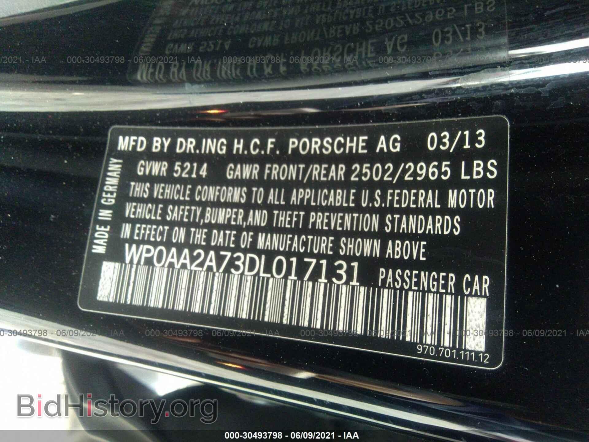 2013 PORSCHE PANAMERA - VIN: WP0AA2A73DL017131 - Фото 9