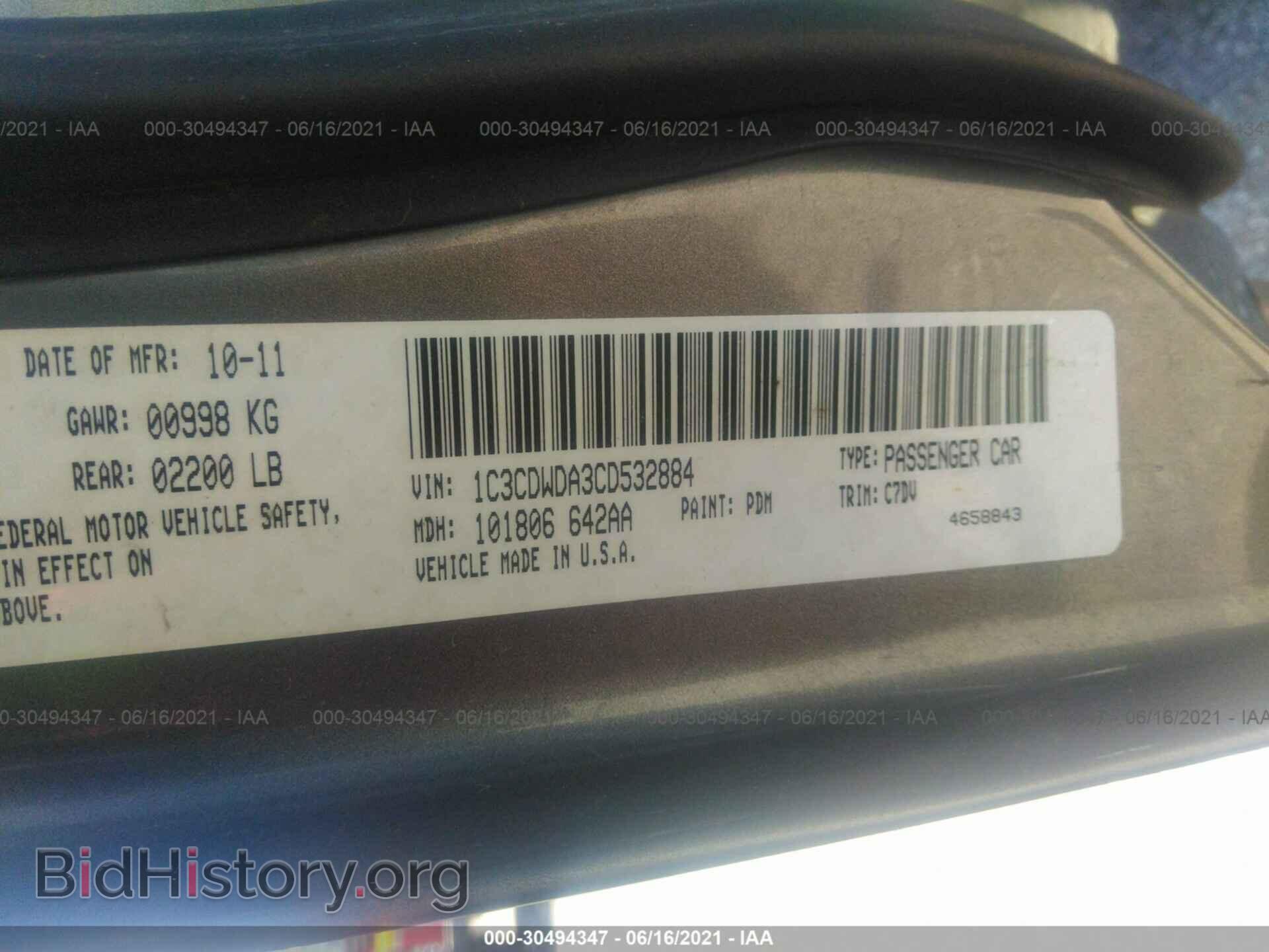 2012 DODGE CALIBER - VIN: 1C3CDWDA3CD532884 - Photo 9